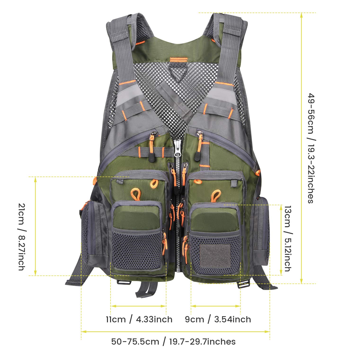 gonex-fly-fishing-vest-with-multiple-pockets-and-d-rings-adjustable-fit image 3