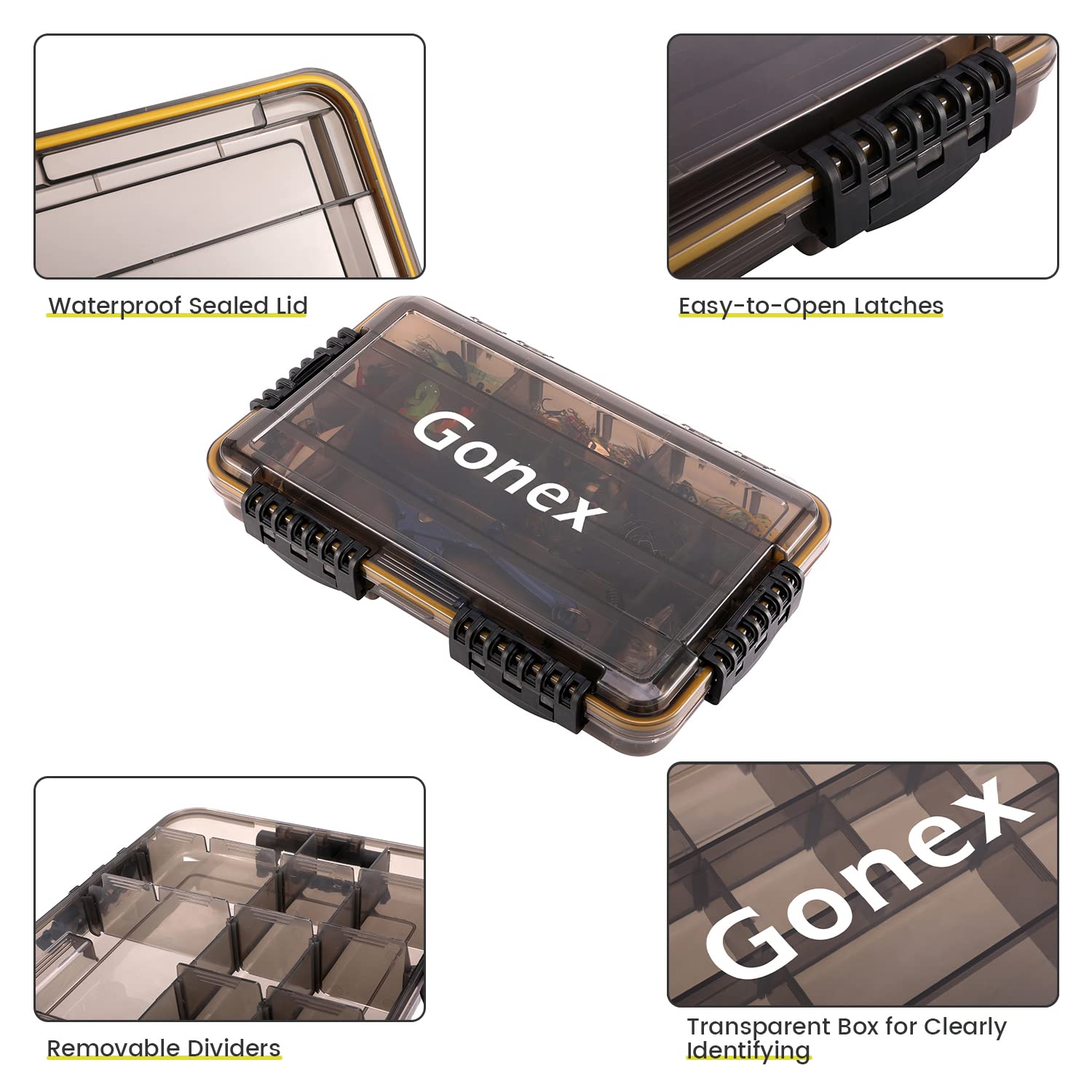 gonex-3700-waterproof-tackle-box-sealed-lid-with-cam-action-latches-for-lure-hoo image 3