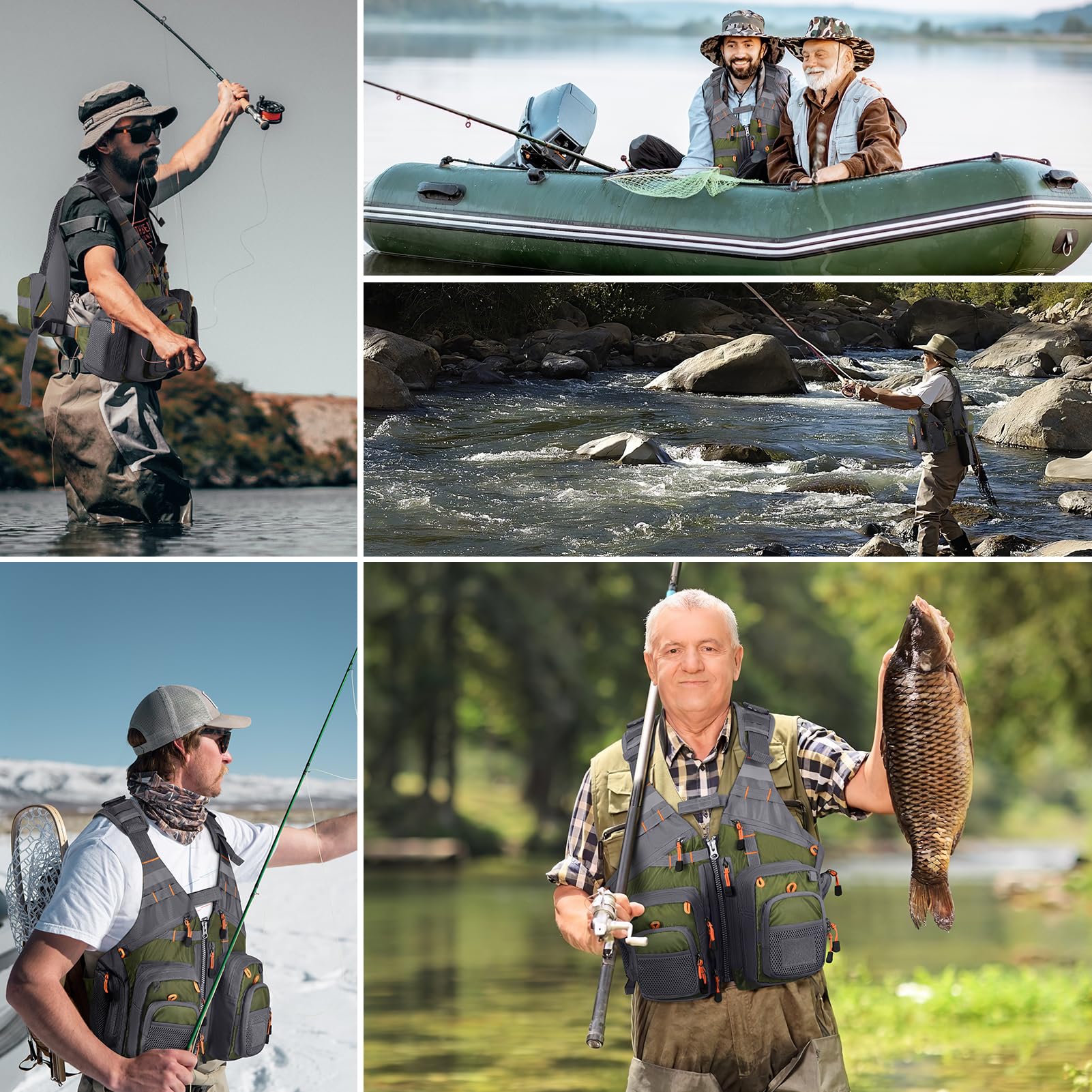 gonex-fly-fishing-vest-with-multiple-pockets-and-d-rings-adjustable-fit image 7