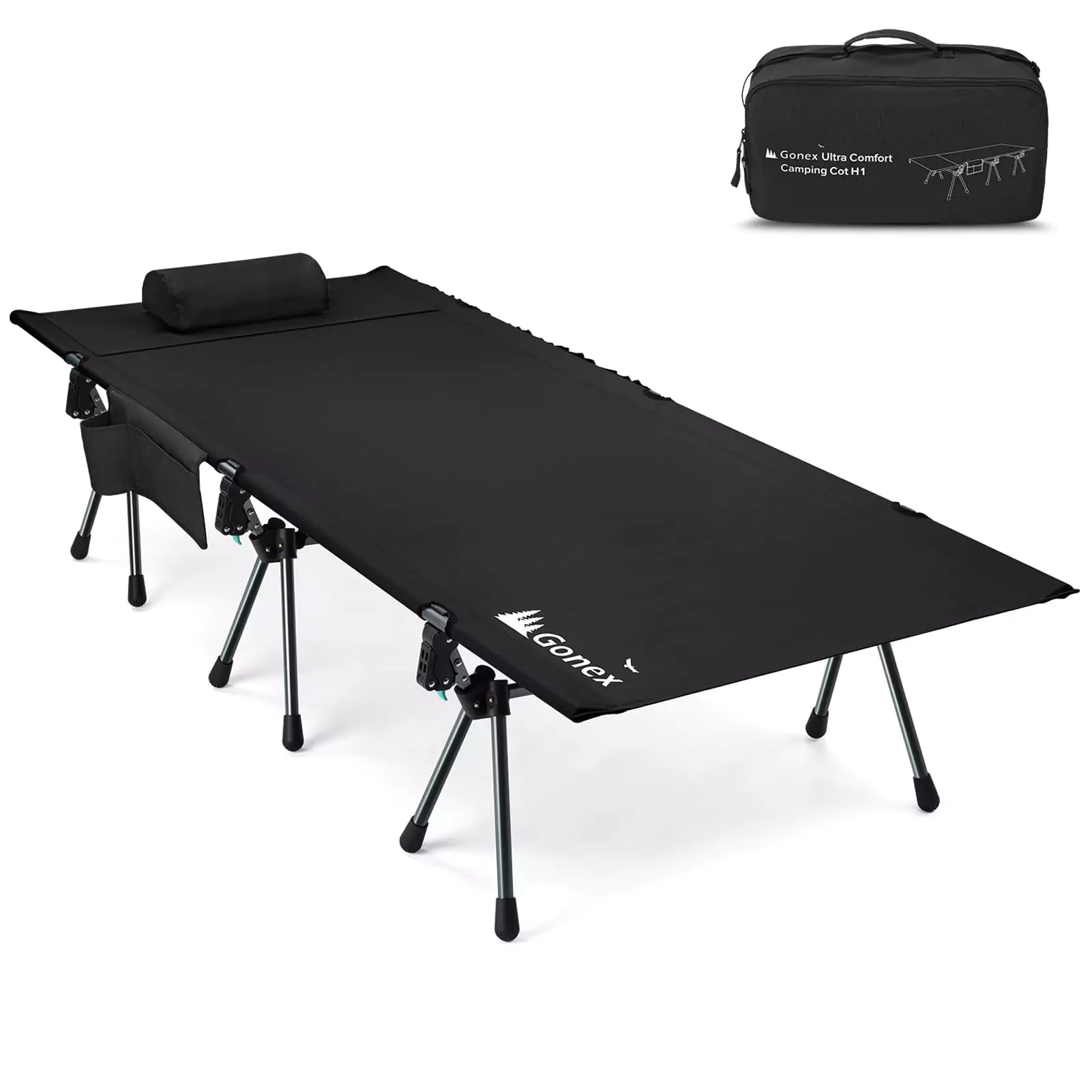 gonex-31-5-extra-wide-portable-camping-cot-with-leg-extenders-and-pillow-pocket image 1