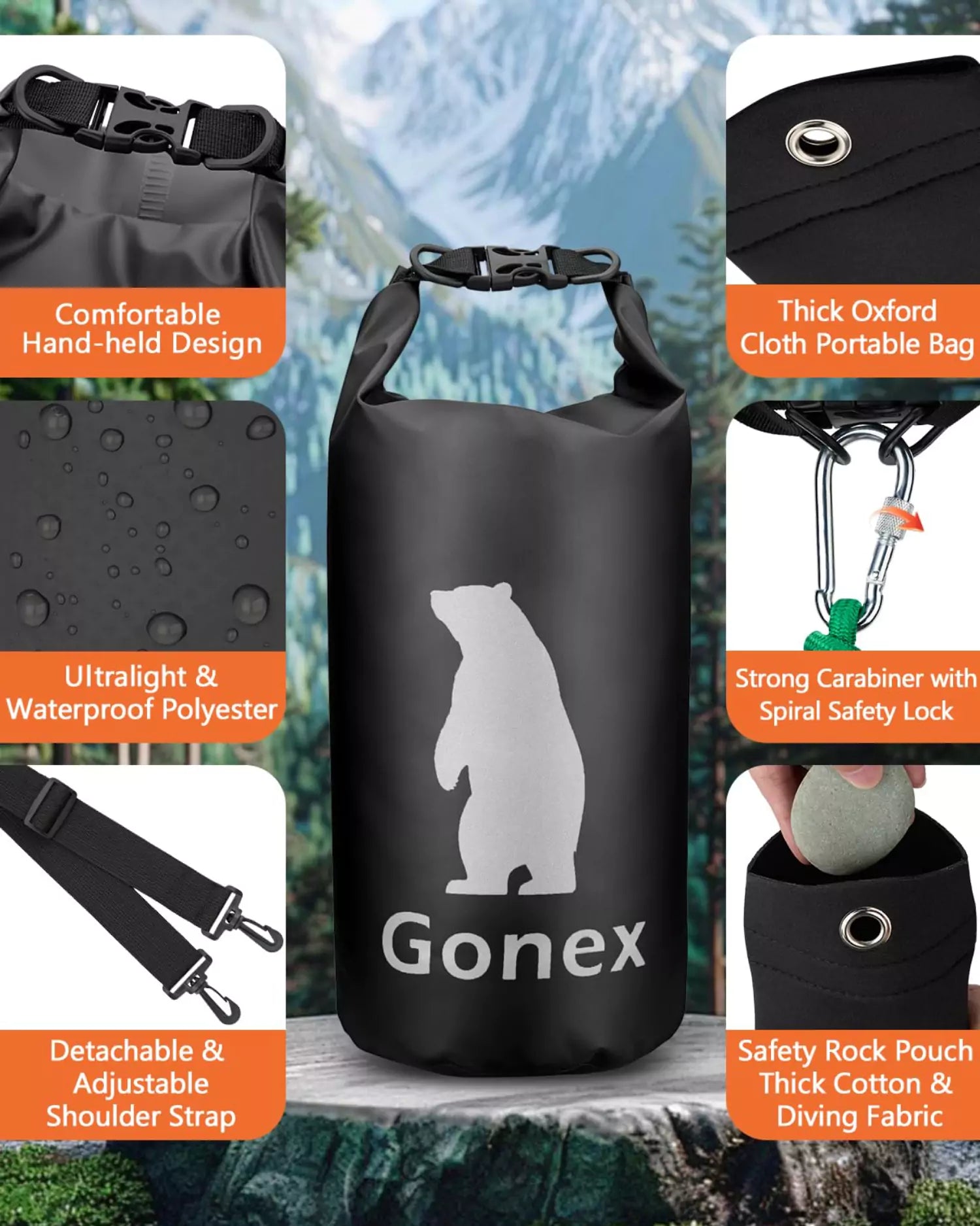 gonex-bear-proof-bag-kit-10l-waterproof-ultralight-bear-bag-for-camping image 5