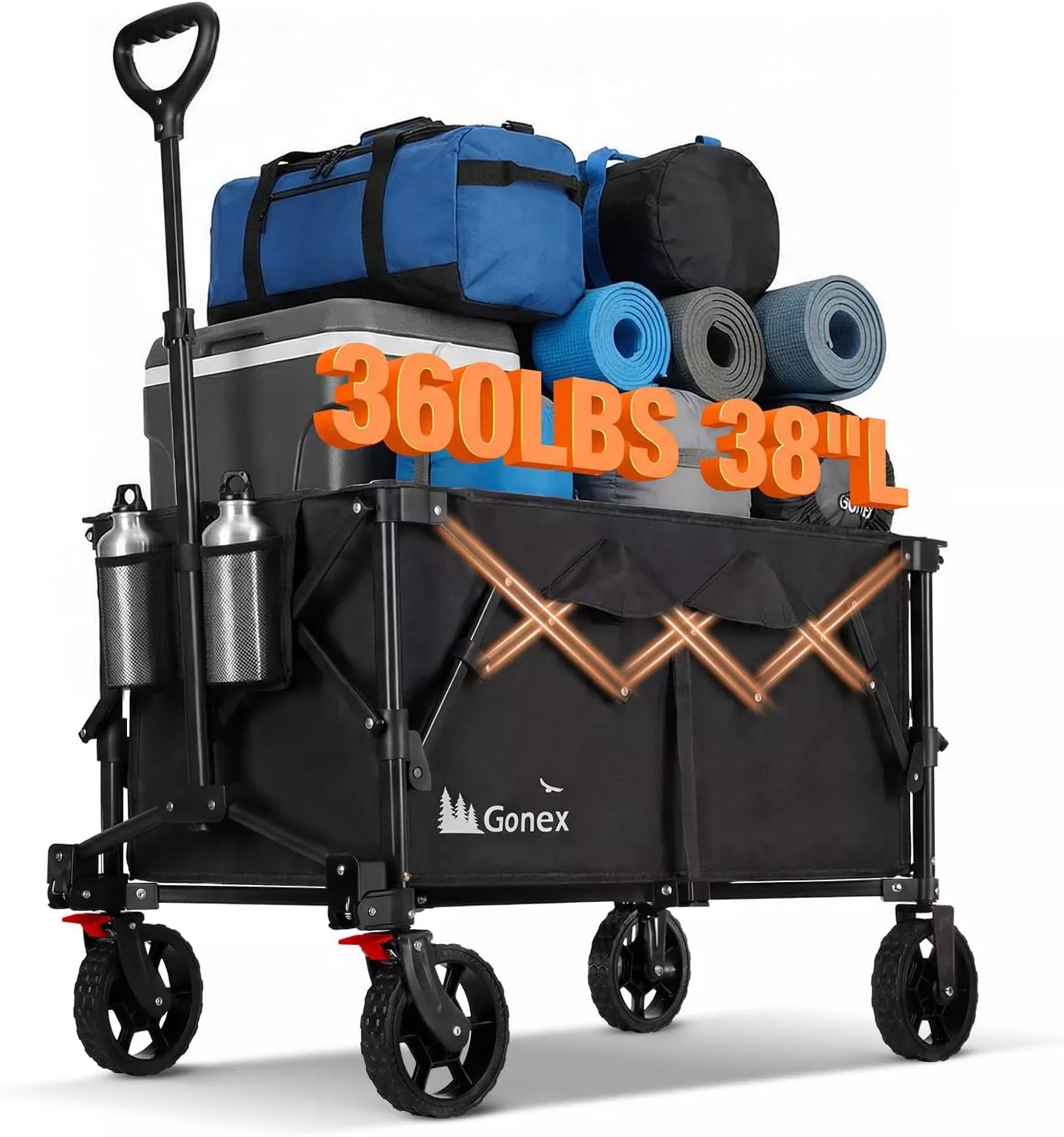 gonex-38-l-collapsible-wagon-cart-with-200l-capacity-360-lbs-weight-limit image 2