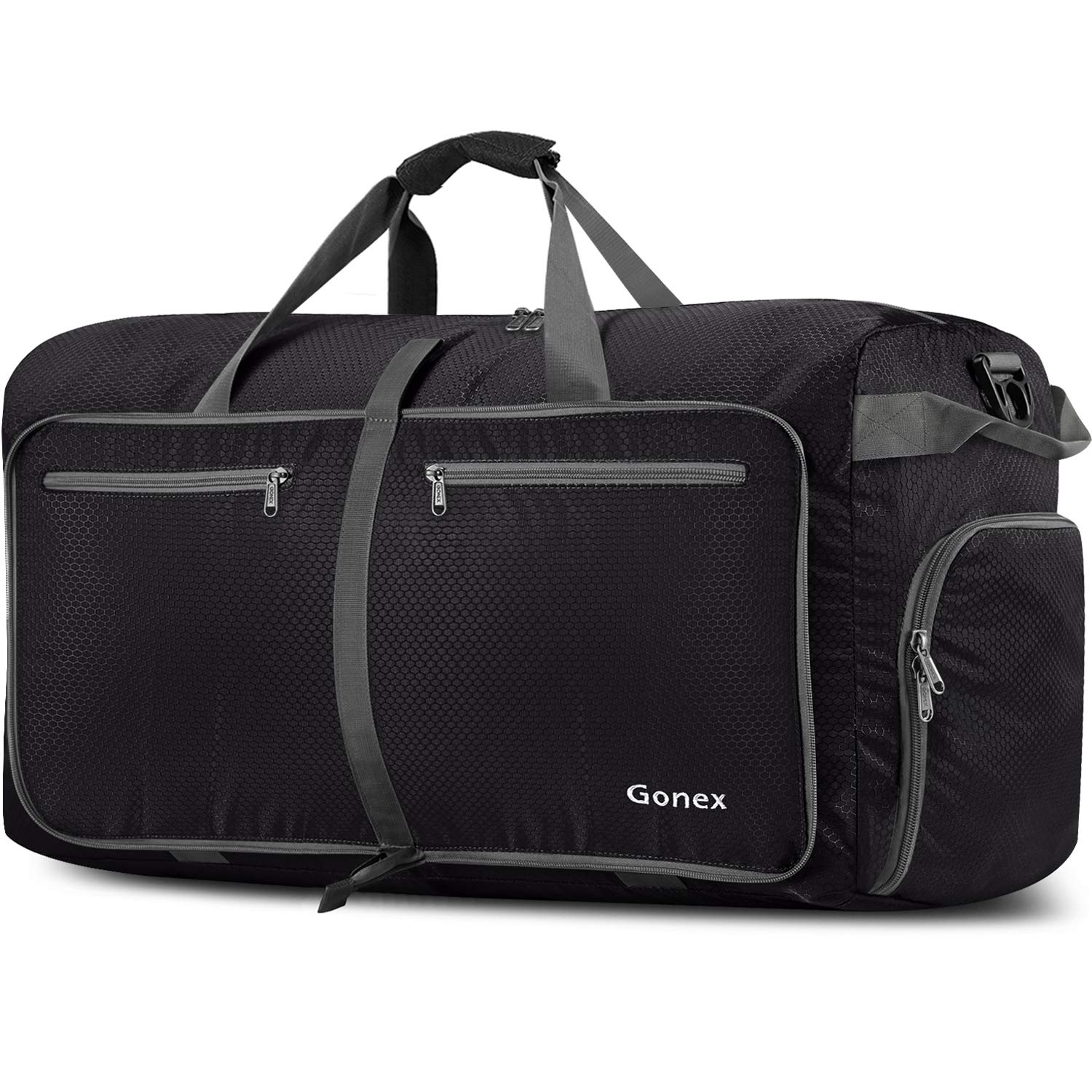 gonex-60l-collapsible-duffel-bag-with-shoes-compartment-foldable-travel-weekende image 2