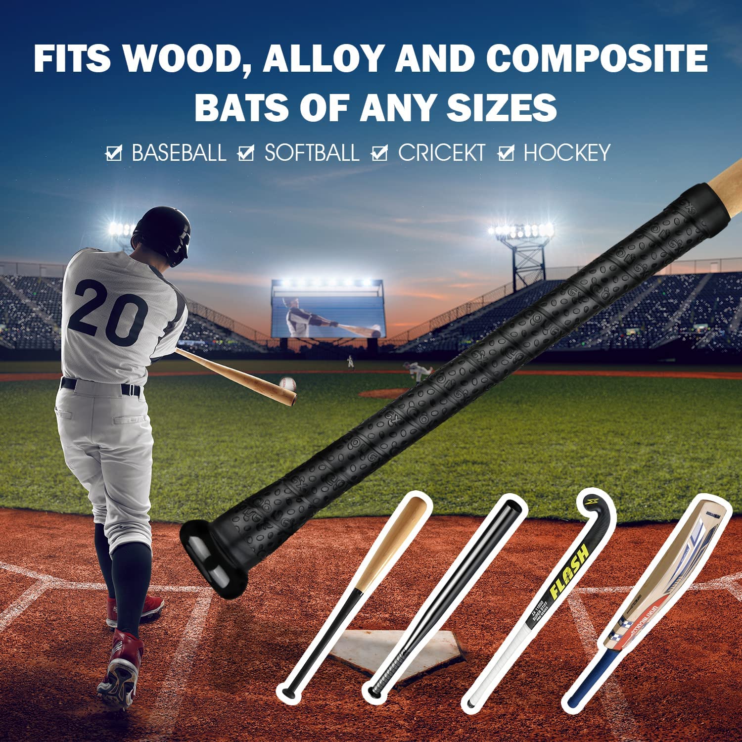 gonex-bat-grip-tape-non-slip-polymer-cushioned-40-1-length-for-wood-alloy-compos image 6