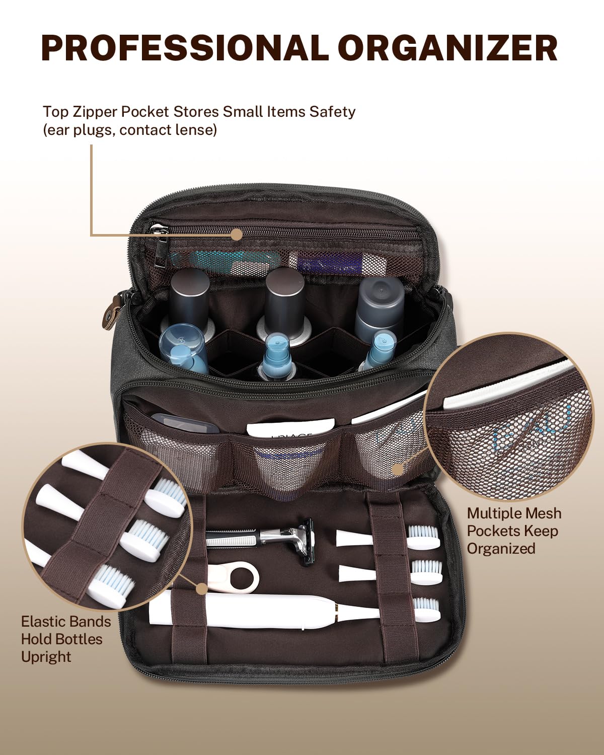 gonex-travel-toiletry-bag-for-men-water-resistant-canvas-dopp-kit image 5