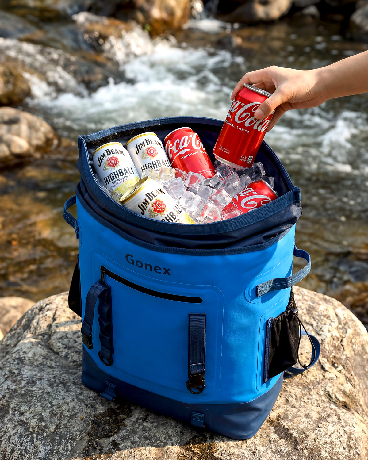 gonex-40-can-insulated-cooler-backpack-waterproof-soft-cooler-with-28-lbs-ice-ca image 2