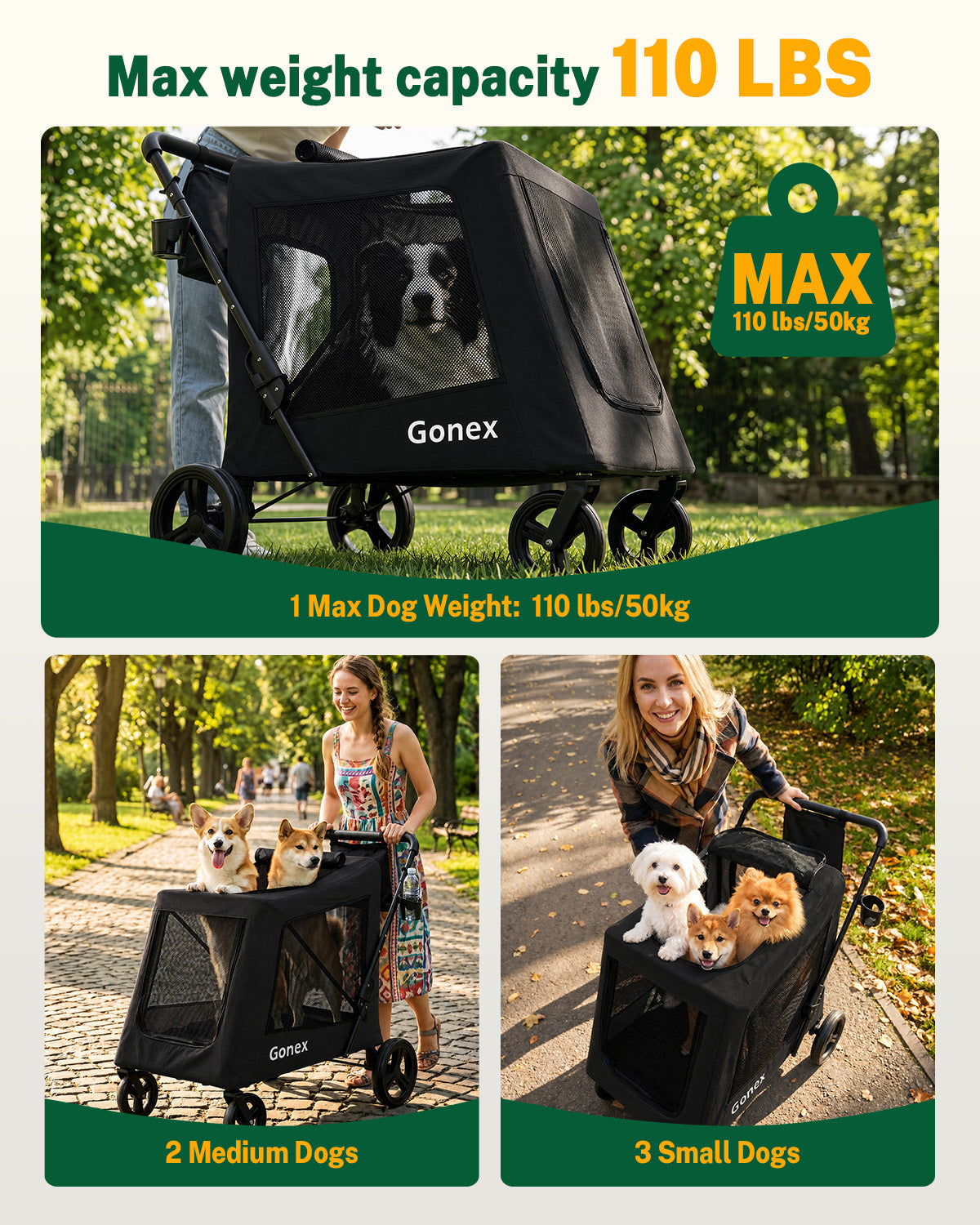 gonex-heavy-duty-dog-stroller-for-large-medium-dogs-110-lbs-capacity-all-terrain image 6