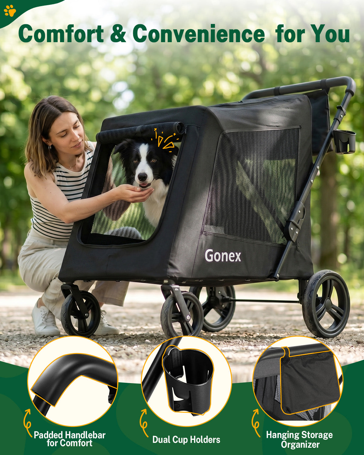 gonex-heavy-duty-dog-stroller-for-large-medium-dogs-110-lbs-capacity-all-terrain image 7