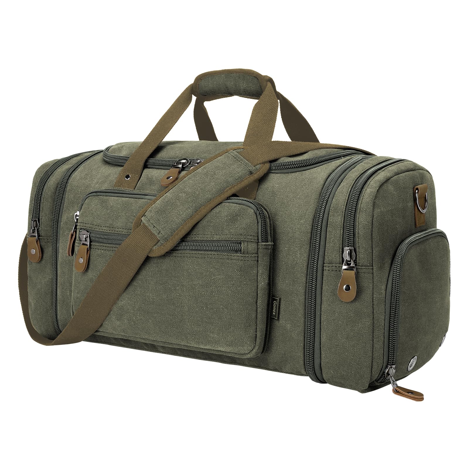 gonex-60l-canvas-duffle-bag-with-shoe-compartment image 3