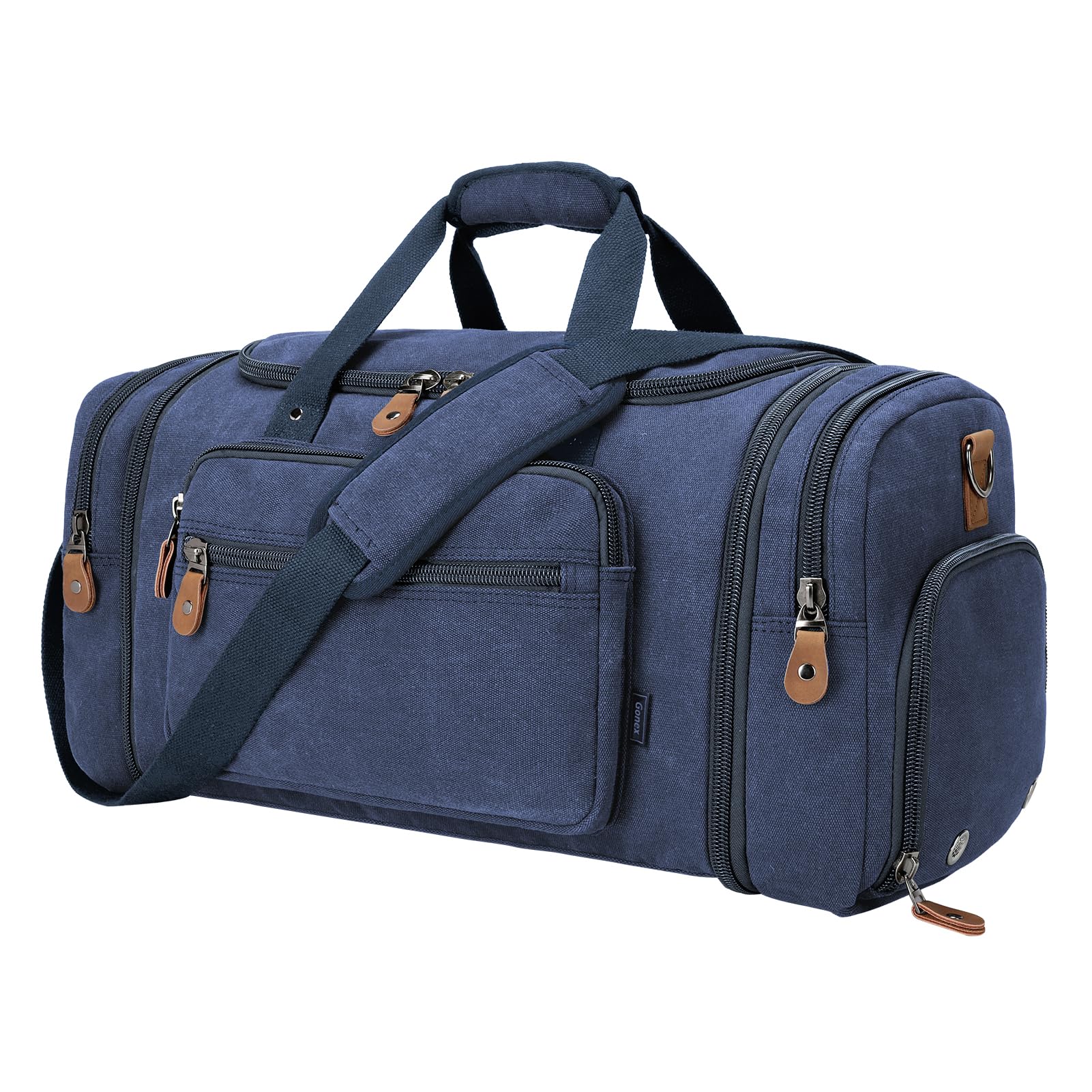 gonex-60l-canvas-duffle-bag-with-shoe-compartment image 4