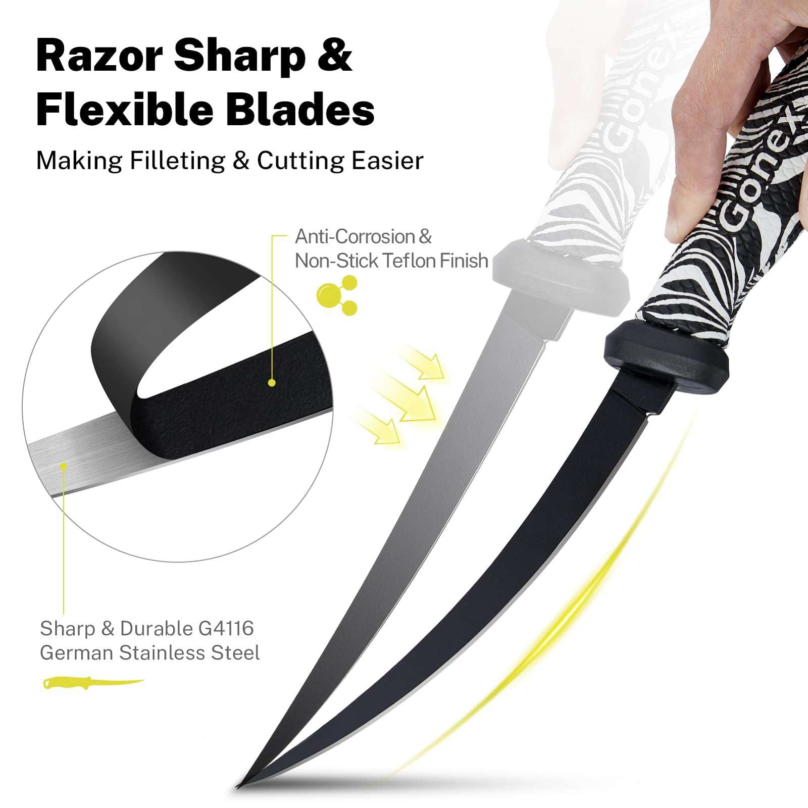 gonex-fish-fillet-knife-german-stainless-steel-teflon-coated-ergonomic-handle image 3