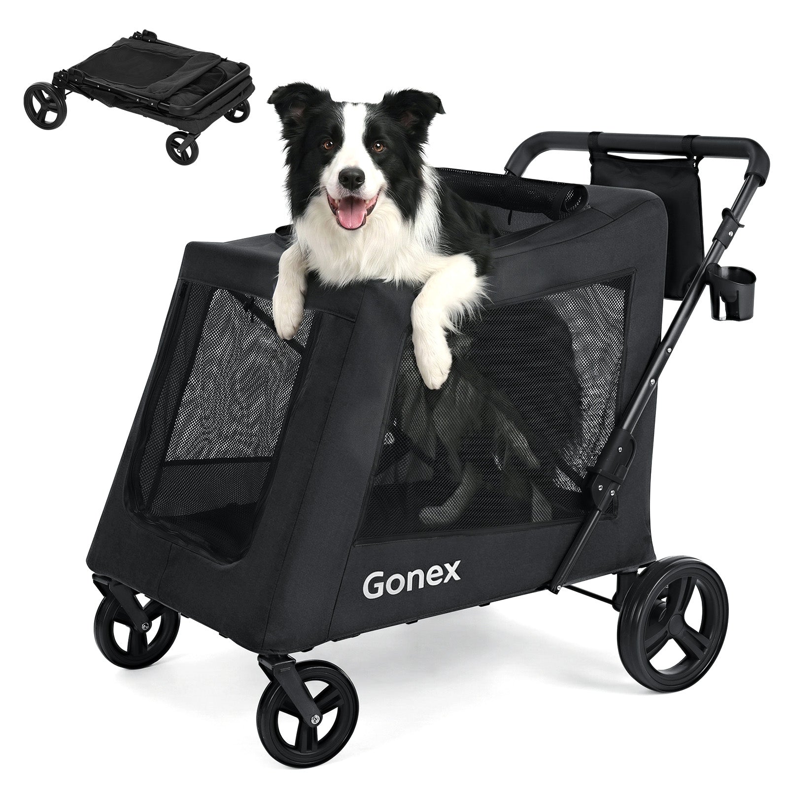 gonex-heavy-duty-dog-stroller-for-large-medium-dogs-110-lbs-capacity-all-terrain image 3