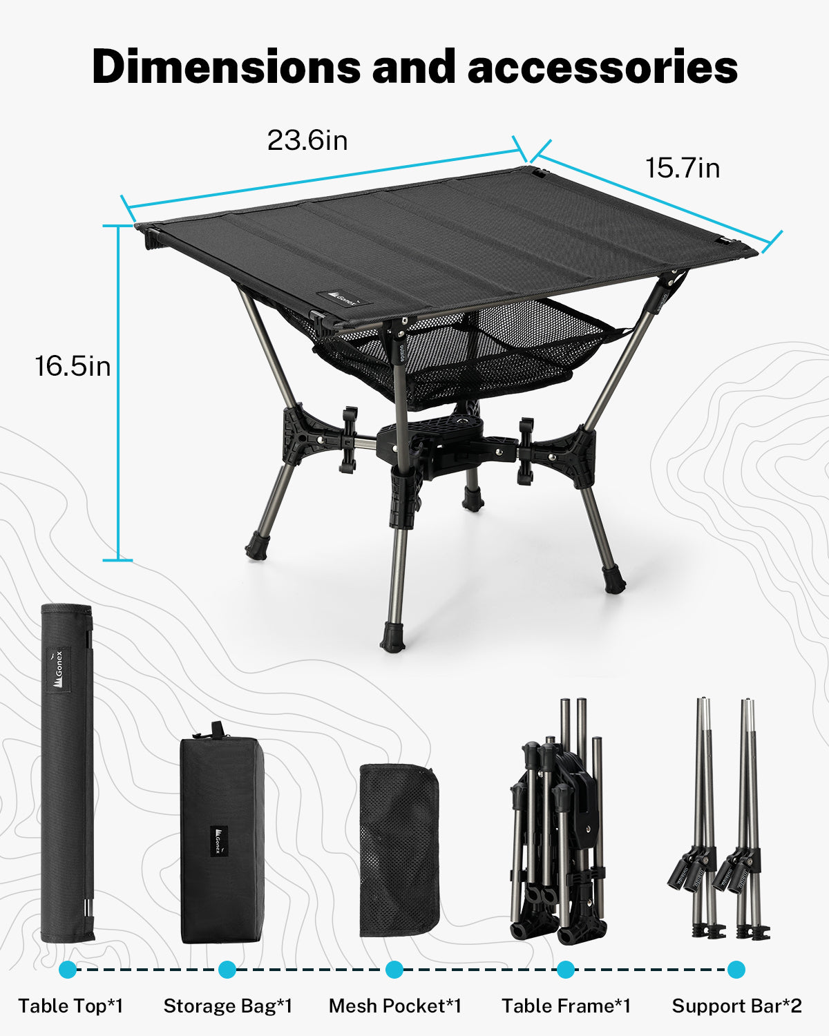 gonex-folding-camping-table-with-oxford-fabric-top image 4