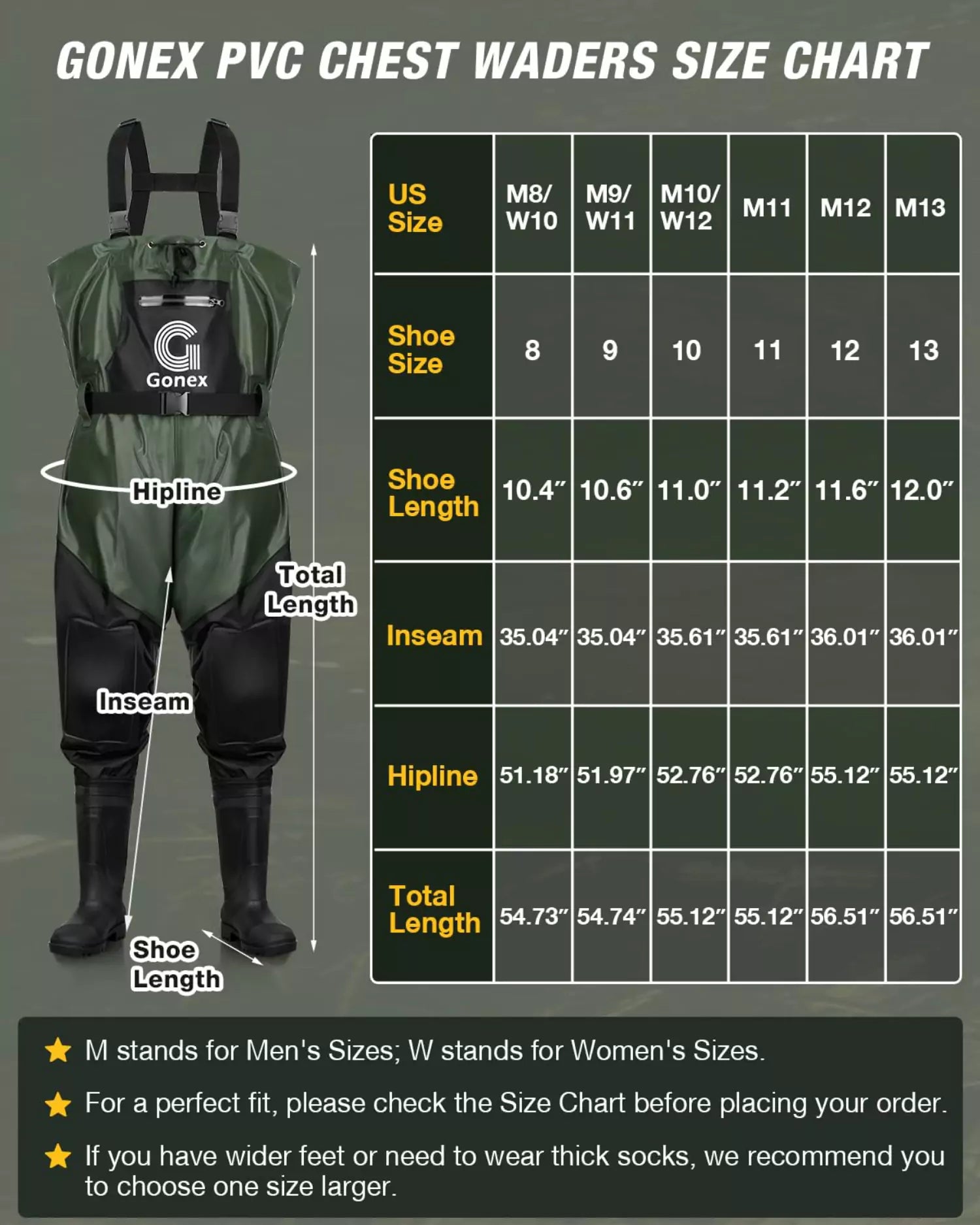 gonex-pvc-chest-wader-with-boot-hanger-waterproof-lightweight image 5