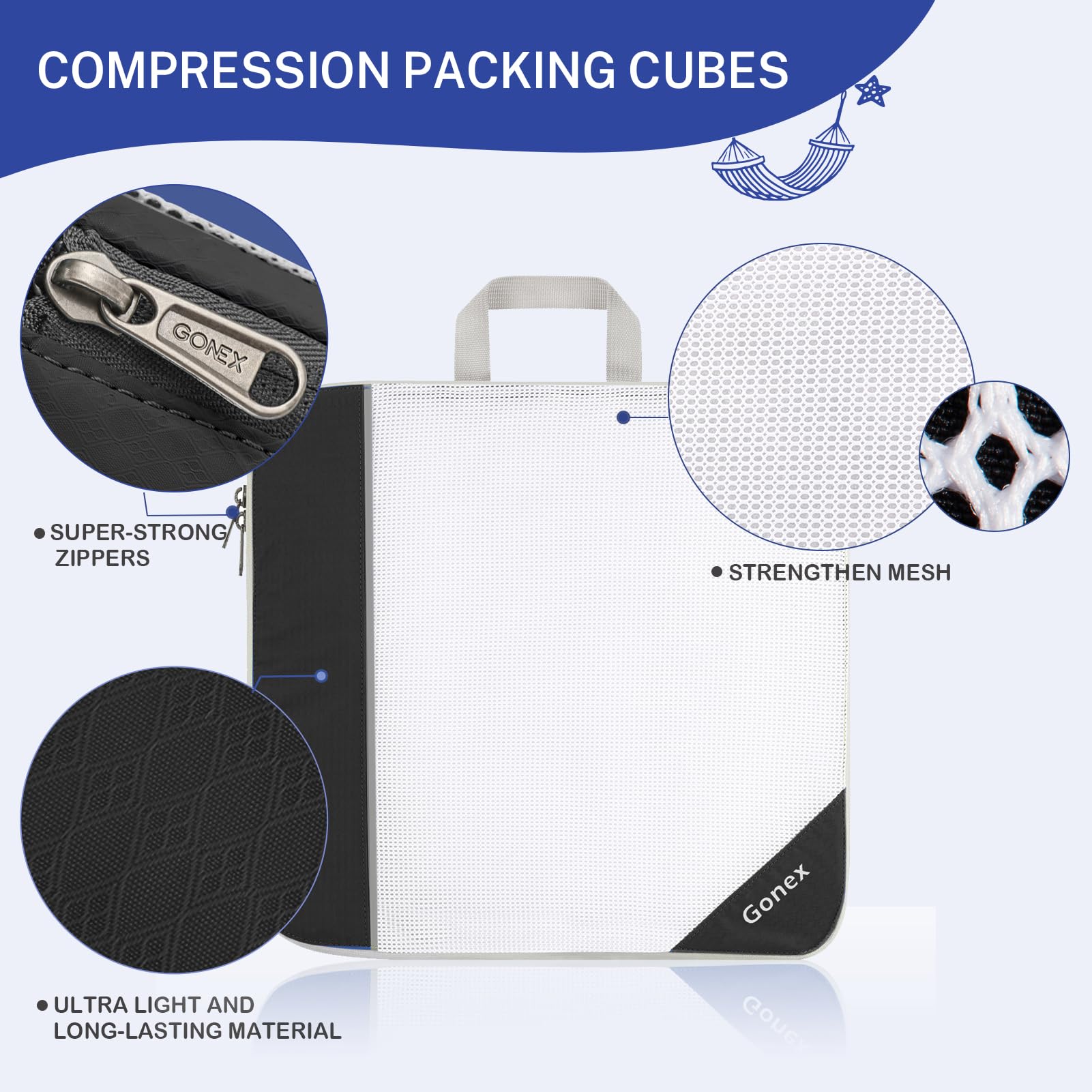 gonex-compressible-packing-cubes-7-pcs-complete-travel-organizer-set image 3