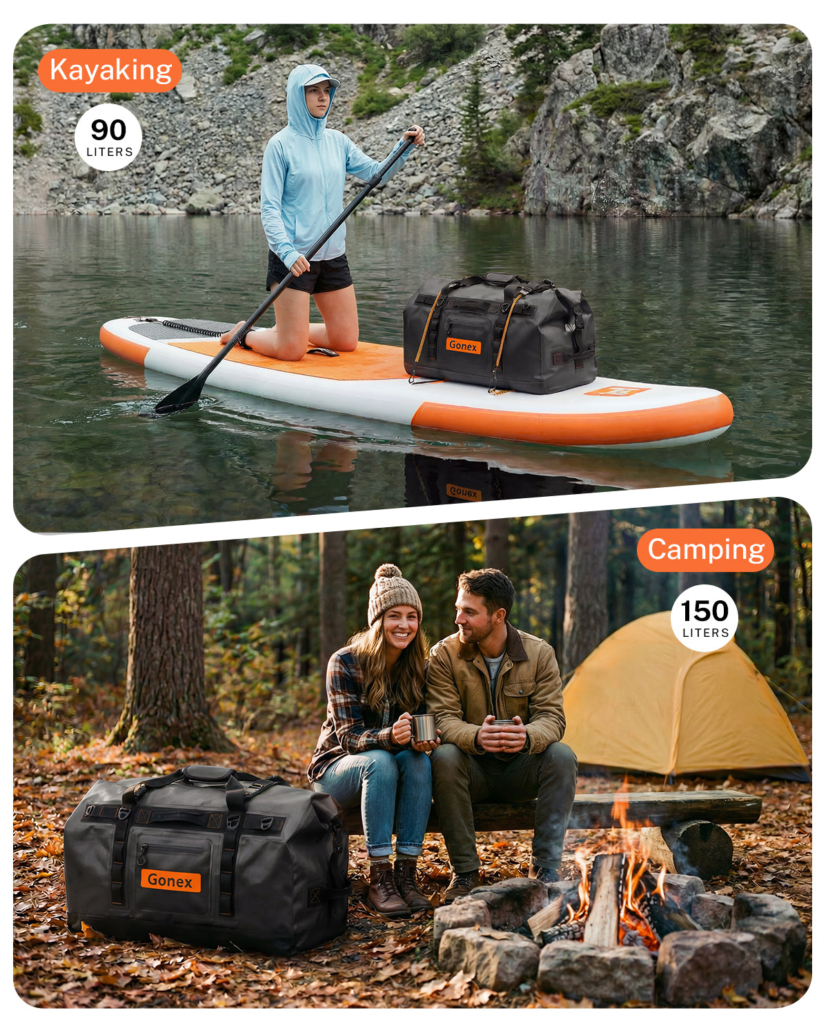 gonex-waterproof-duffle-bag-for-kayaking-camping-travel-90l-120l-150l image 5