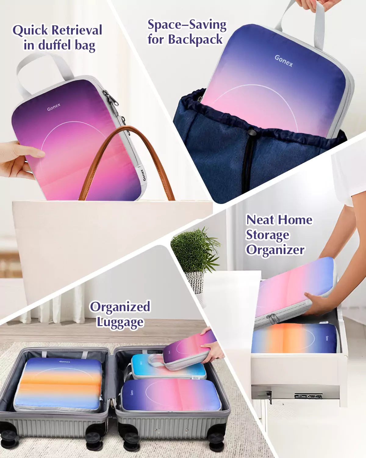 gonex-sunset-gradient-compression-packing-cubes-set image 7