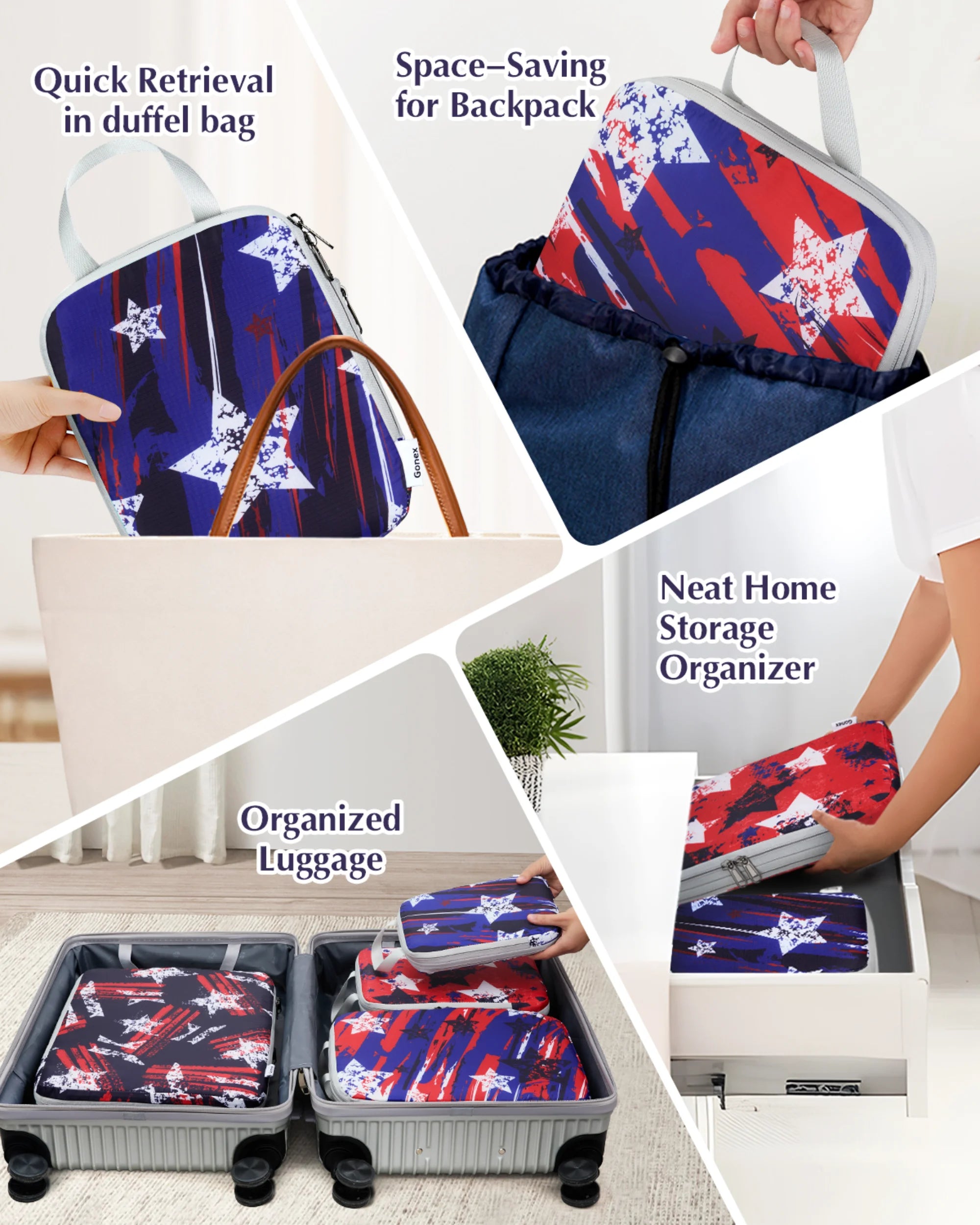gonex-patriot-stripe-compression-packing-cubes-set-4-piece image 3