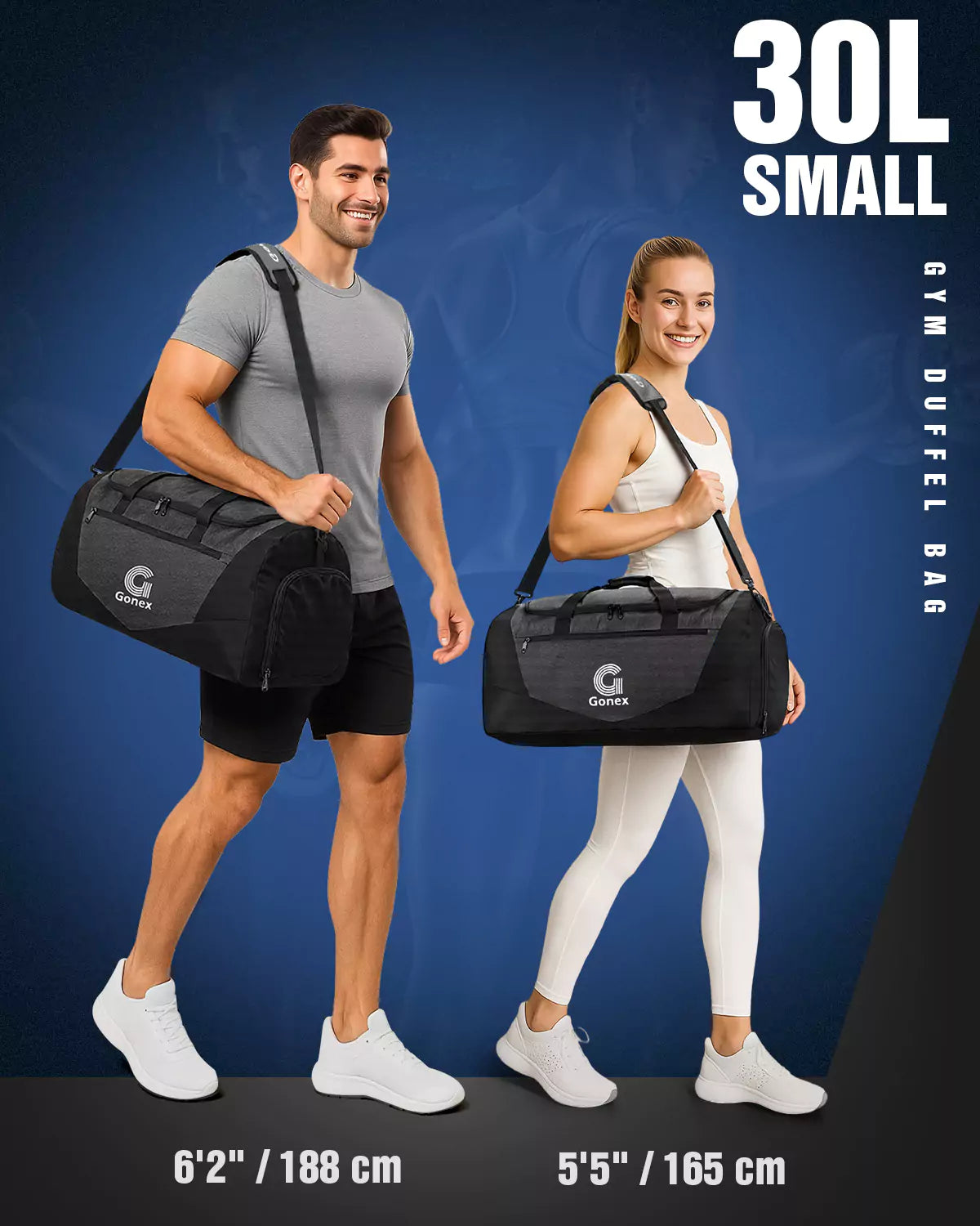 gonex-30l-sports-gym-duffle-bag-with-shoe-compartment-carry-on-size image 4