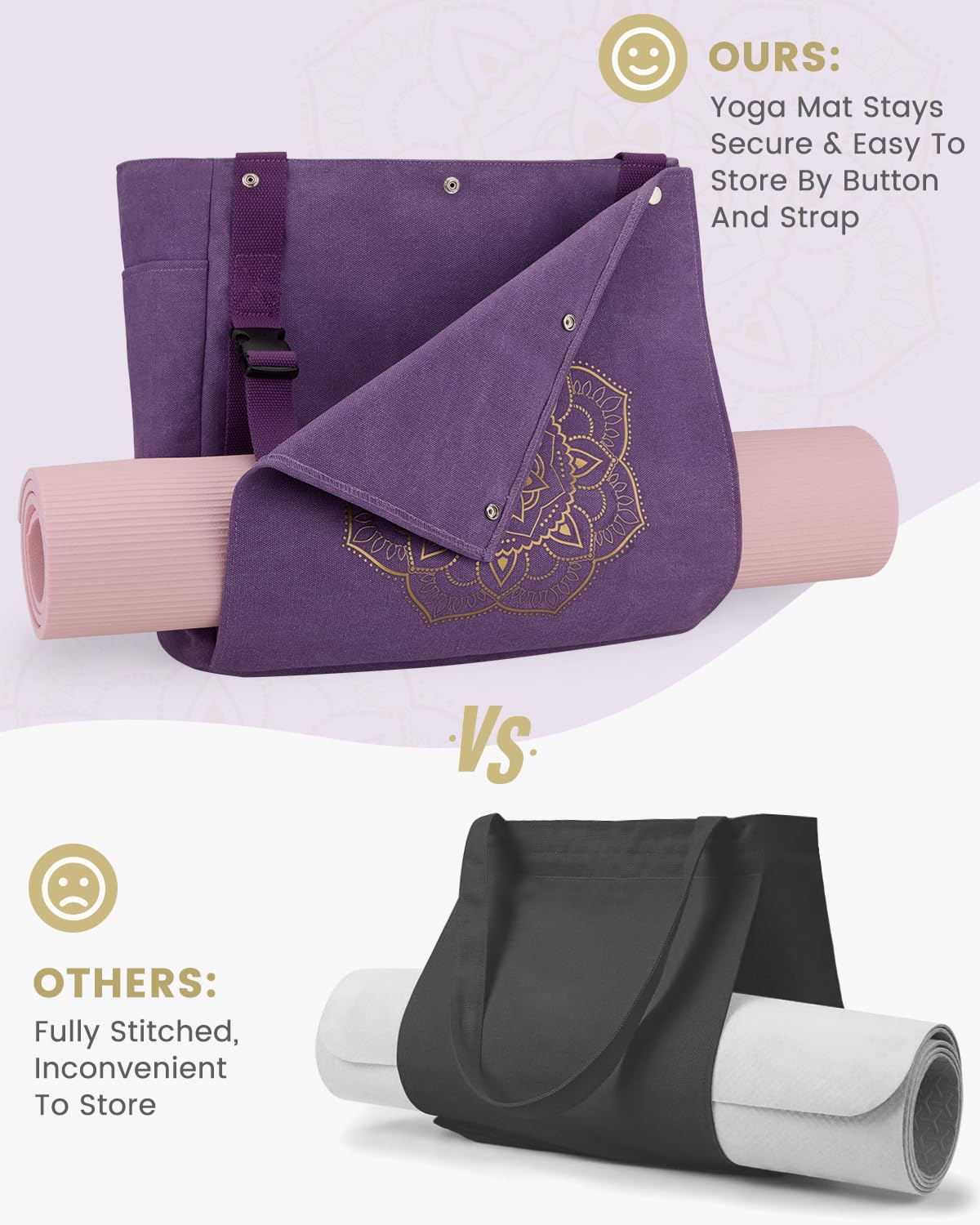 gonex-canvas-yoga-mat-bag-large-fold-out-front-pocket-20x13x5-1-inches-fits-72-m image 4