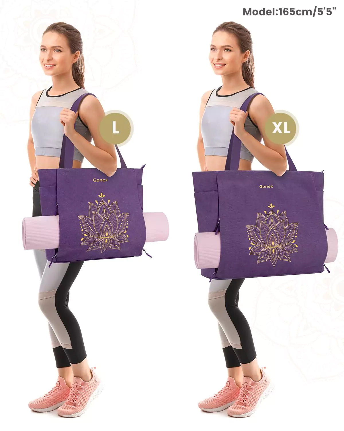 gonex-large-yoga-mat-bag-with-full-zipper-quick-access-mat-compartment-fits-6mm- image 6