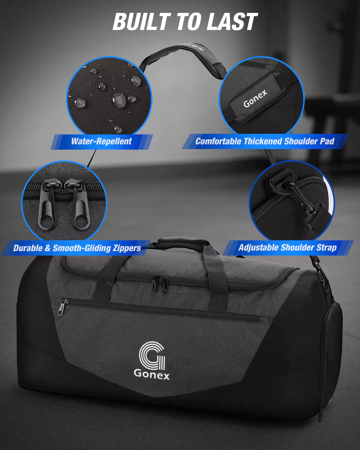 gonex-30l-sports-gym-duffle-bag-with-shoe-compartment-carry-on-size image 7
