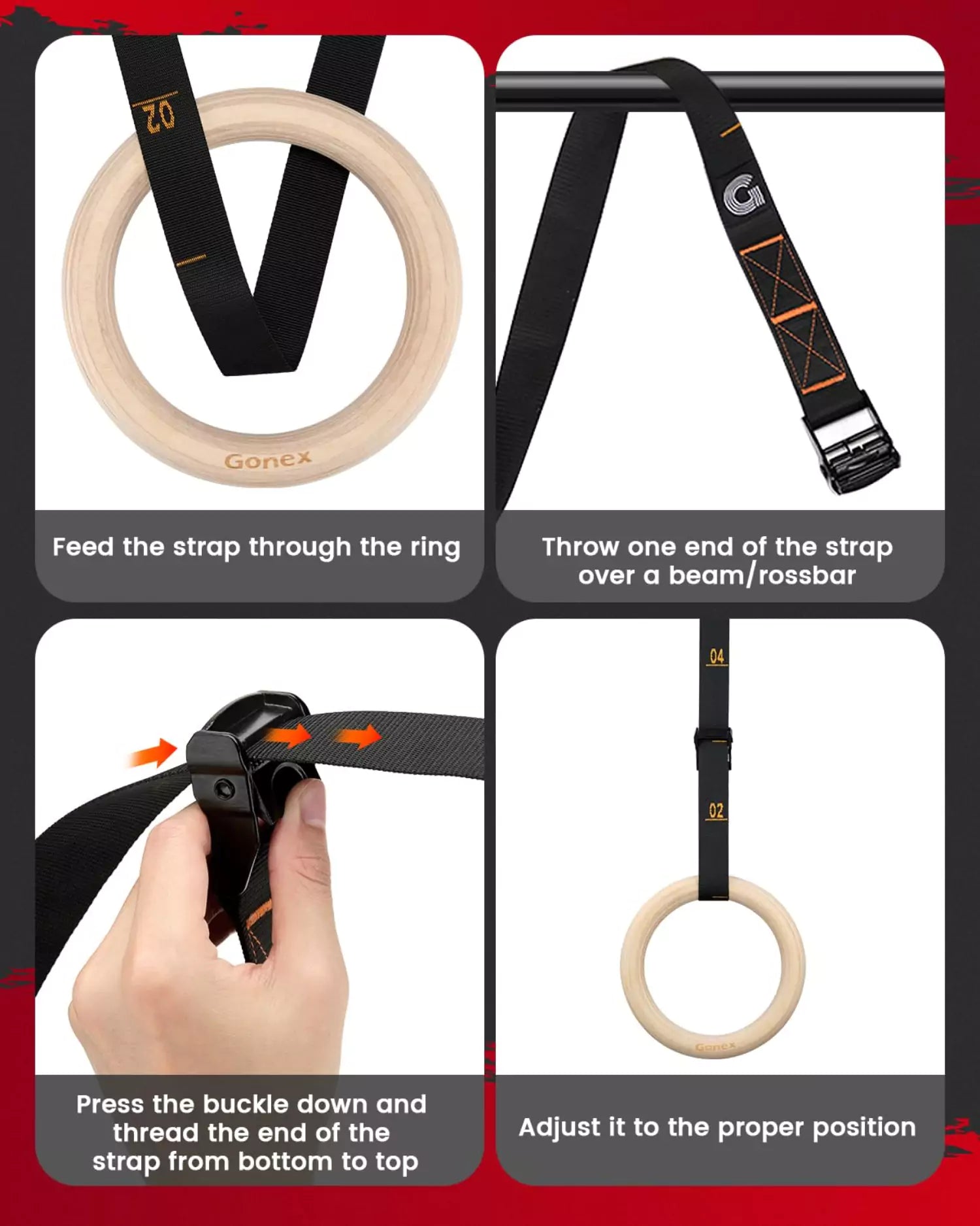 gonex-wooden-gymnastic-rings-for-strength-training-and-home-workouts image 6