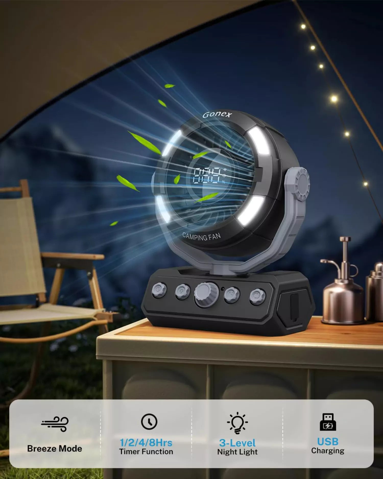 gonex-portable-camping-fan-for-tent-rechargeable-with-20-000mah-power-bank image 5