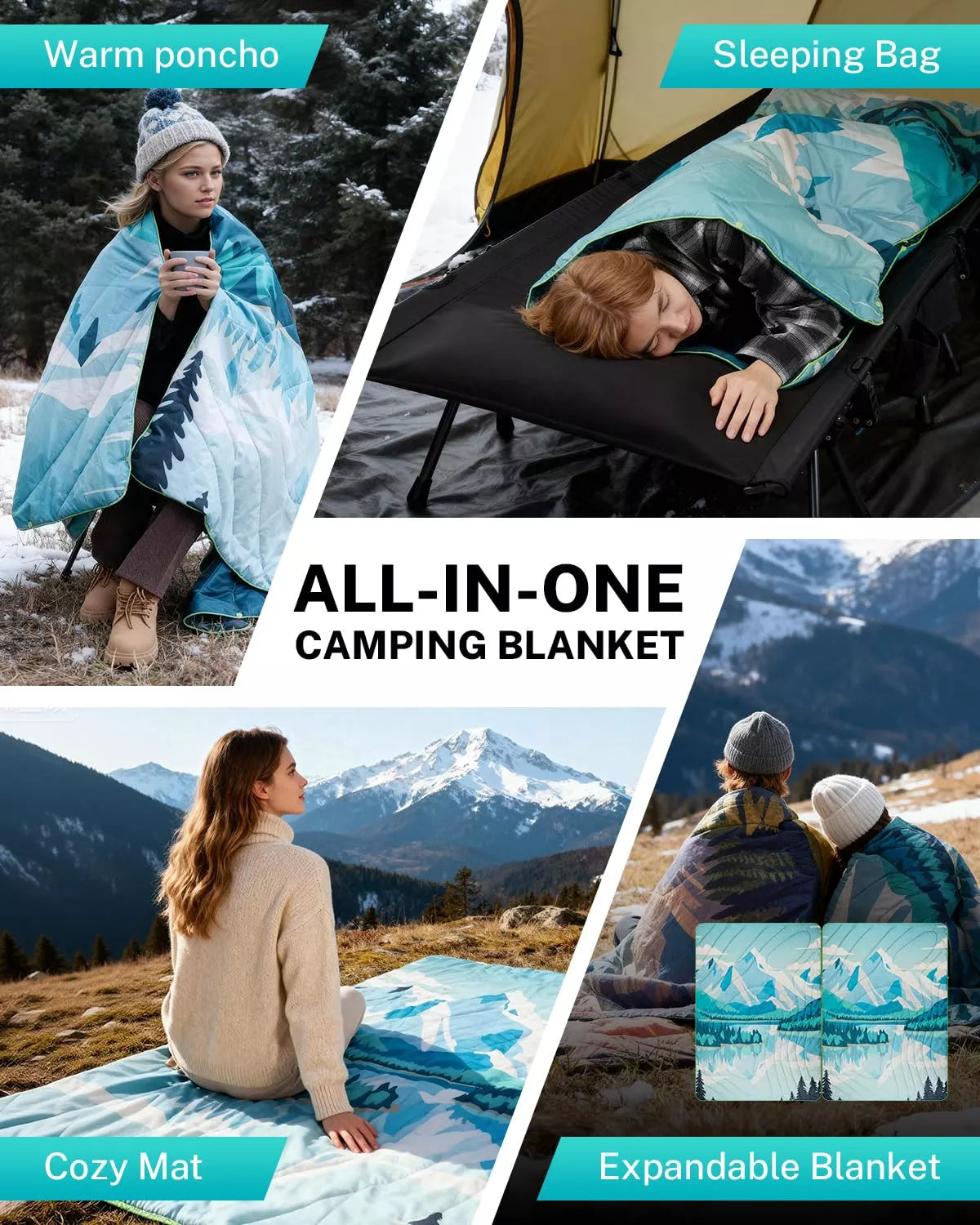 gonex-iceberg-puffy-printed-outdoor-camping-blanket-79-x-55 image 6