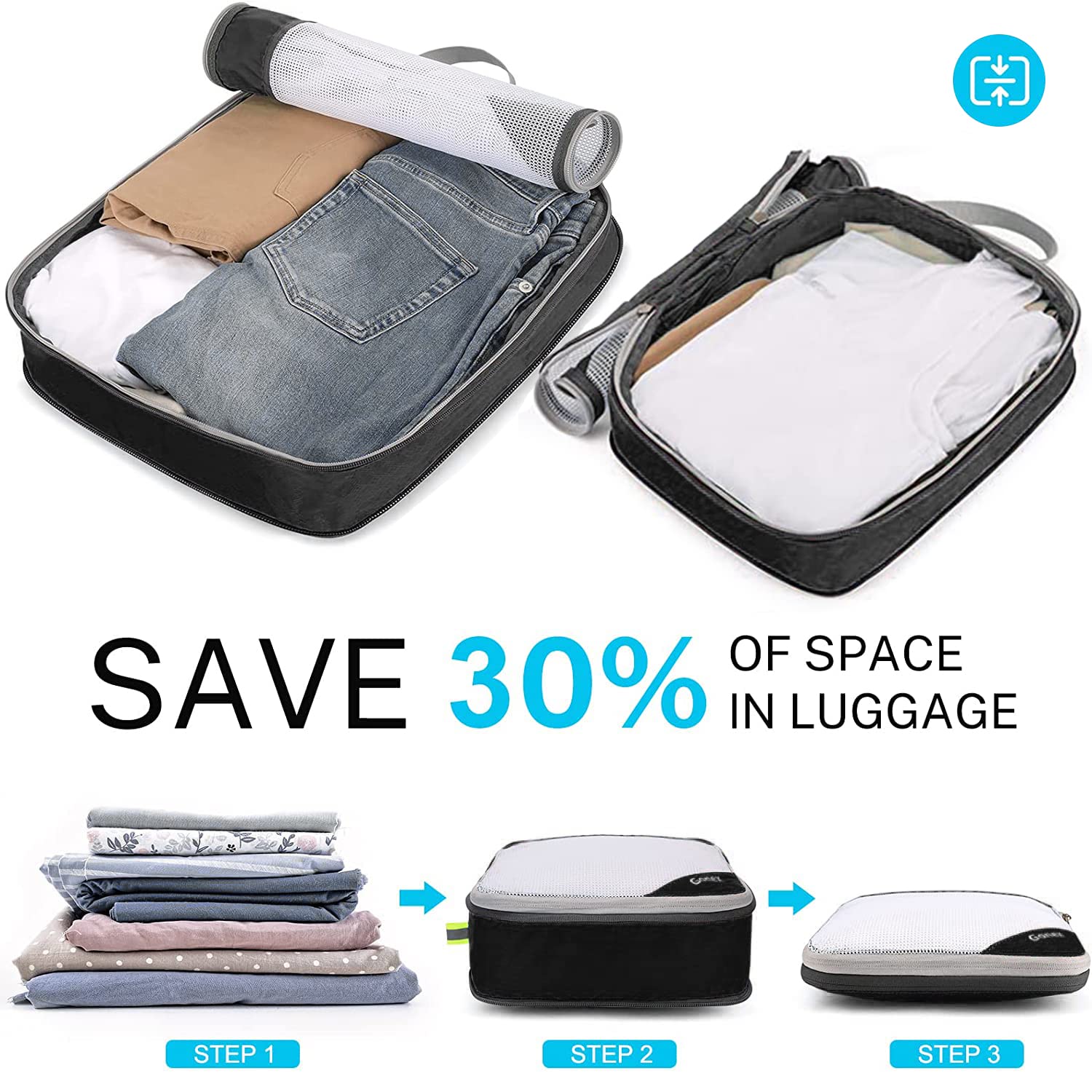 gonex-2m-2l-compression-packing-cubes-set-mesh-nylon-travel-organizers-space-sav image 3