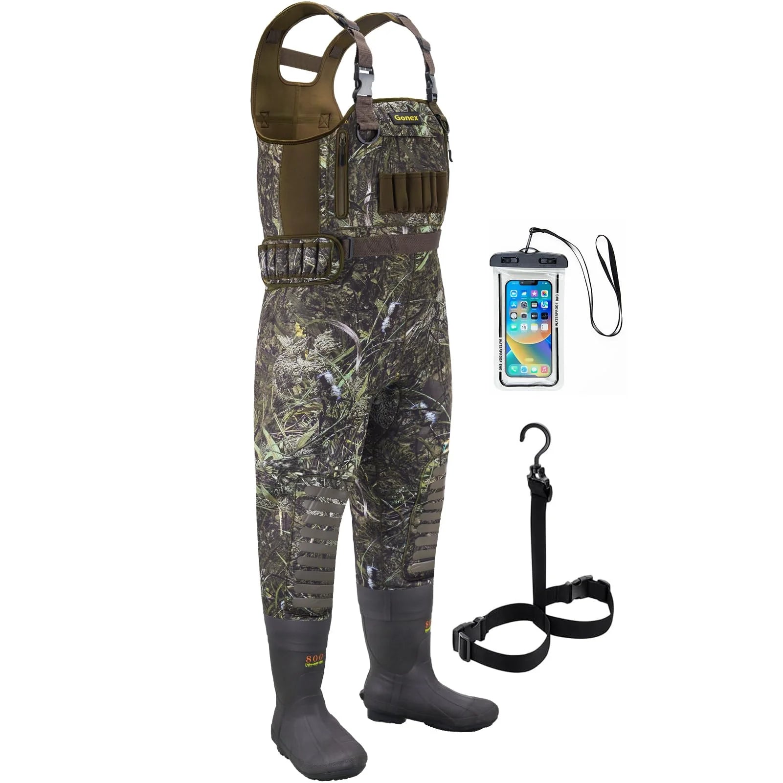 gonex-hunting-waders-with-insulated-rubber-boots-4-5mm-neoprene-chest-waders-for image 1