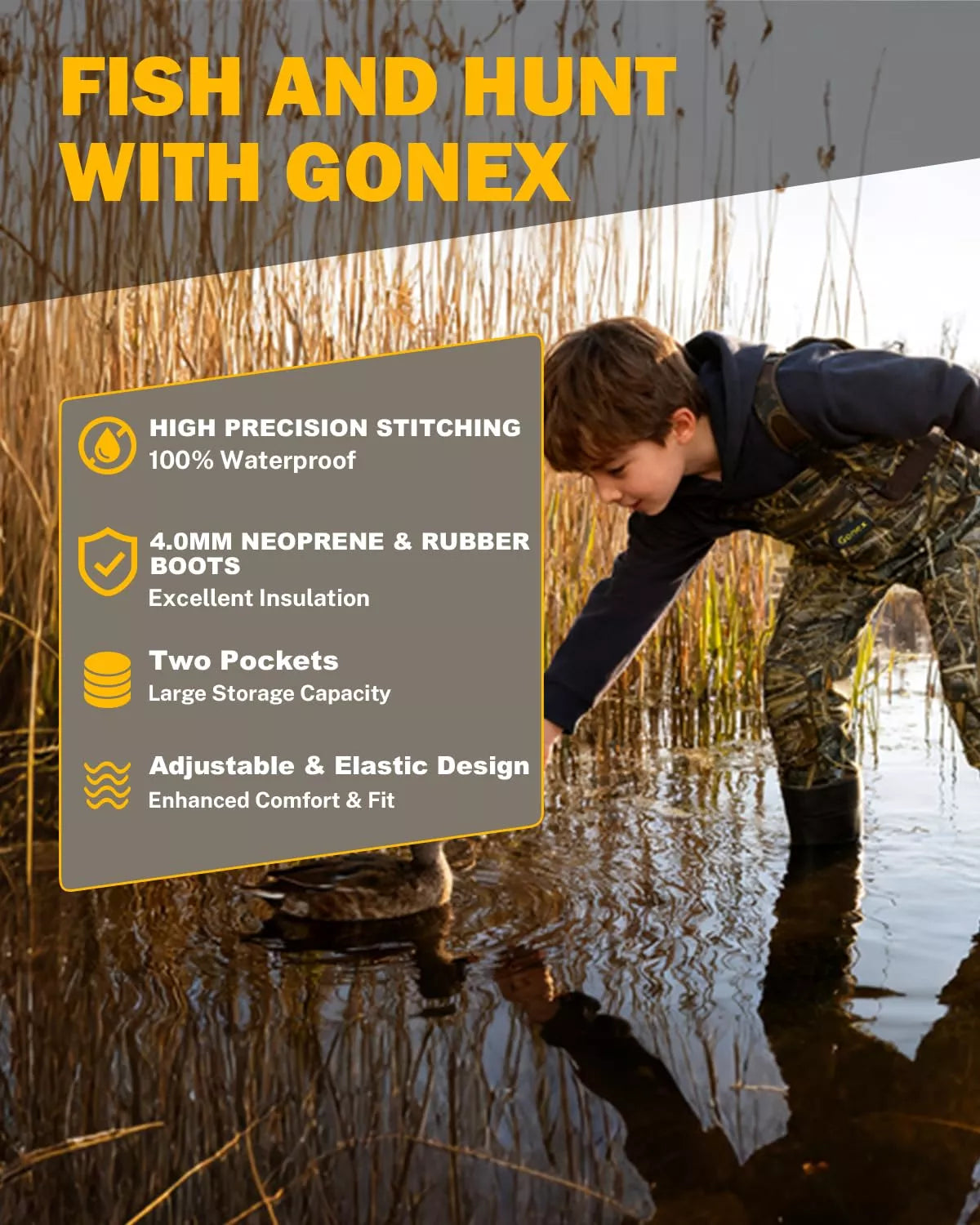gonex-neoprene-chest-waders-with-boots-for-kids image 6