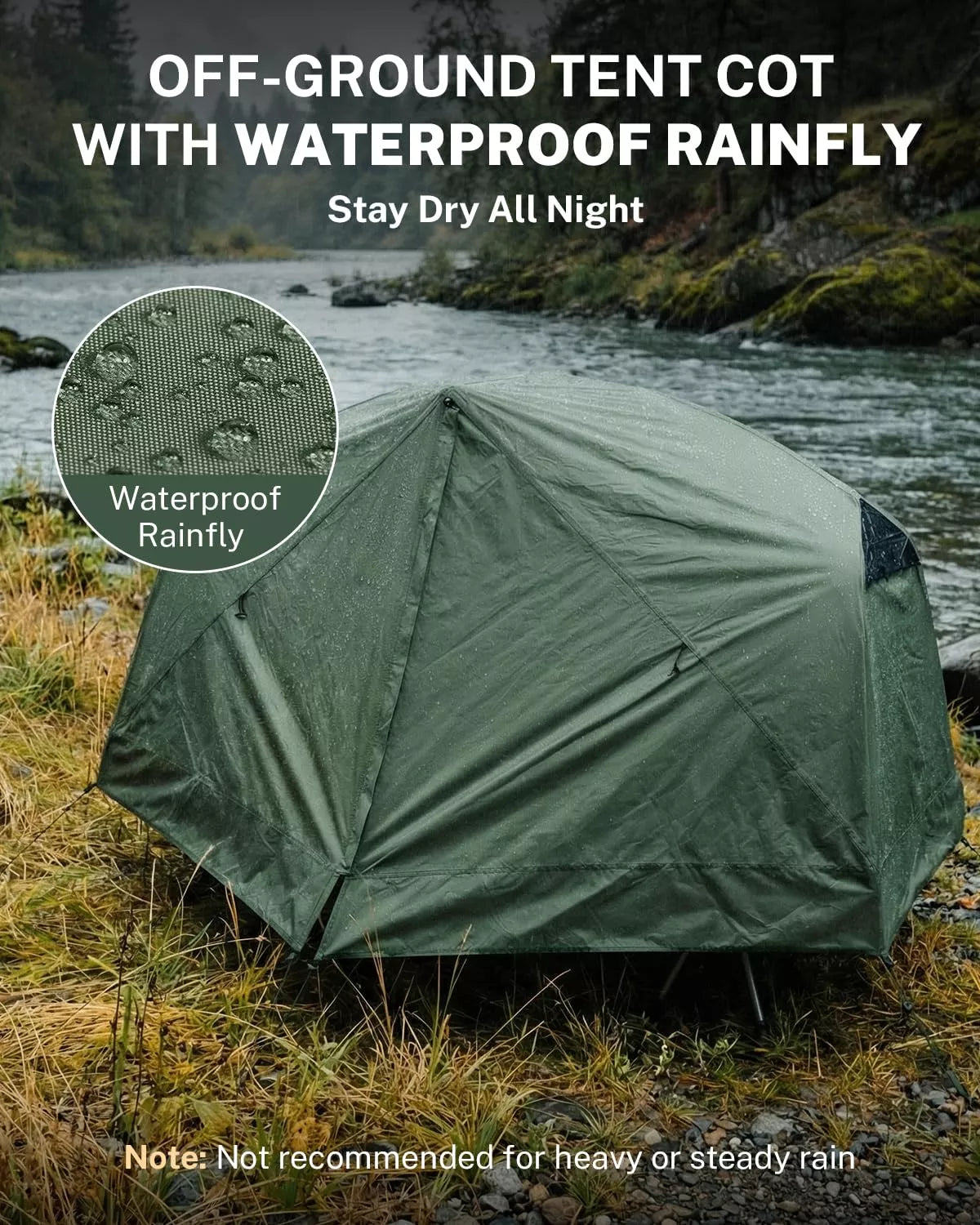 gonex-1-person-off-ground-folding-camping-cot-combo-extra-wide-with-integrated-t image 5