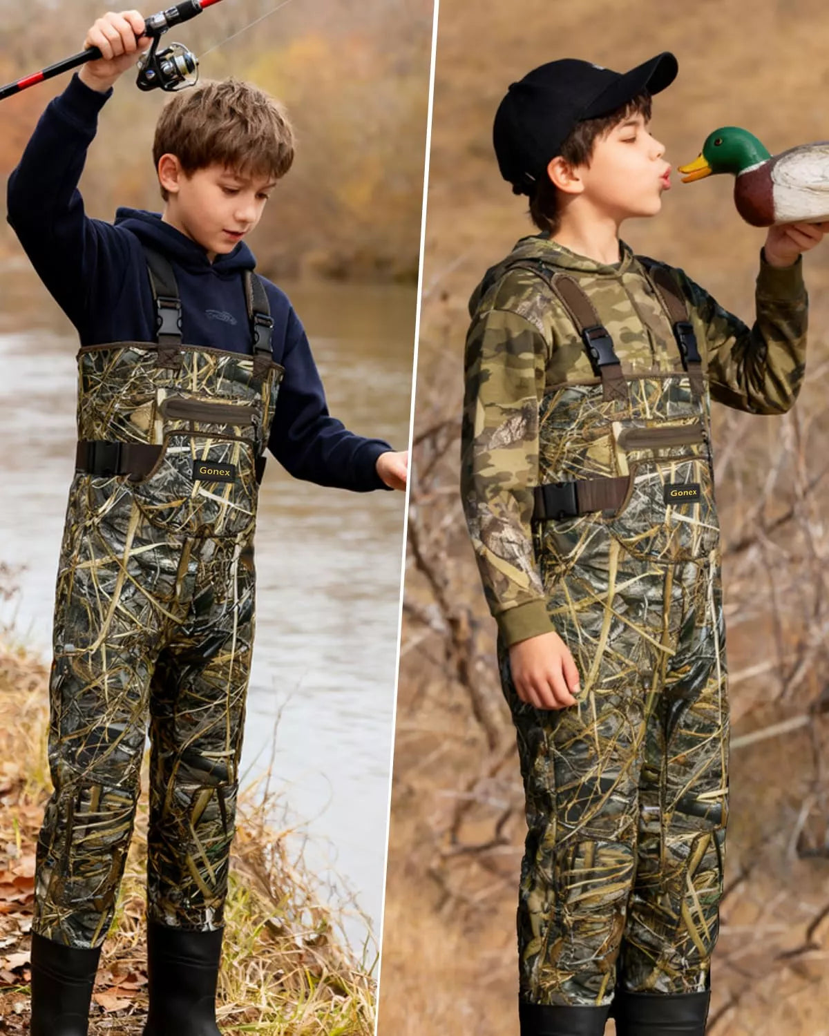 gonex-neoprene-chest-waders-with-boots-for-kids image 8