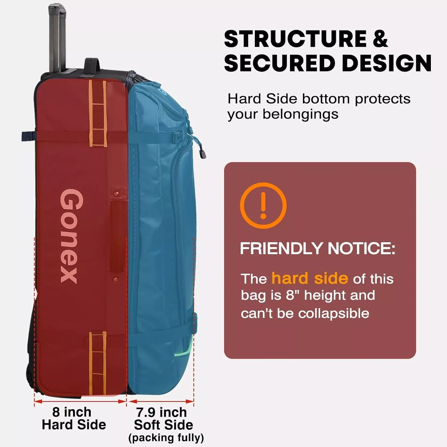 gonex-33-inch-rolling-duffle-bag-with-wheels-waterproof-1200d-pvc-10-day-capacit image 7