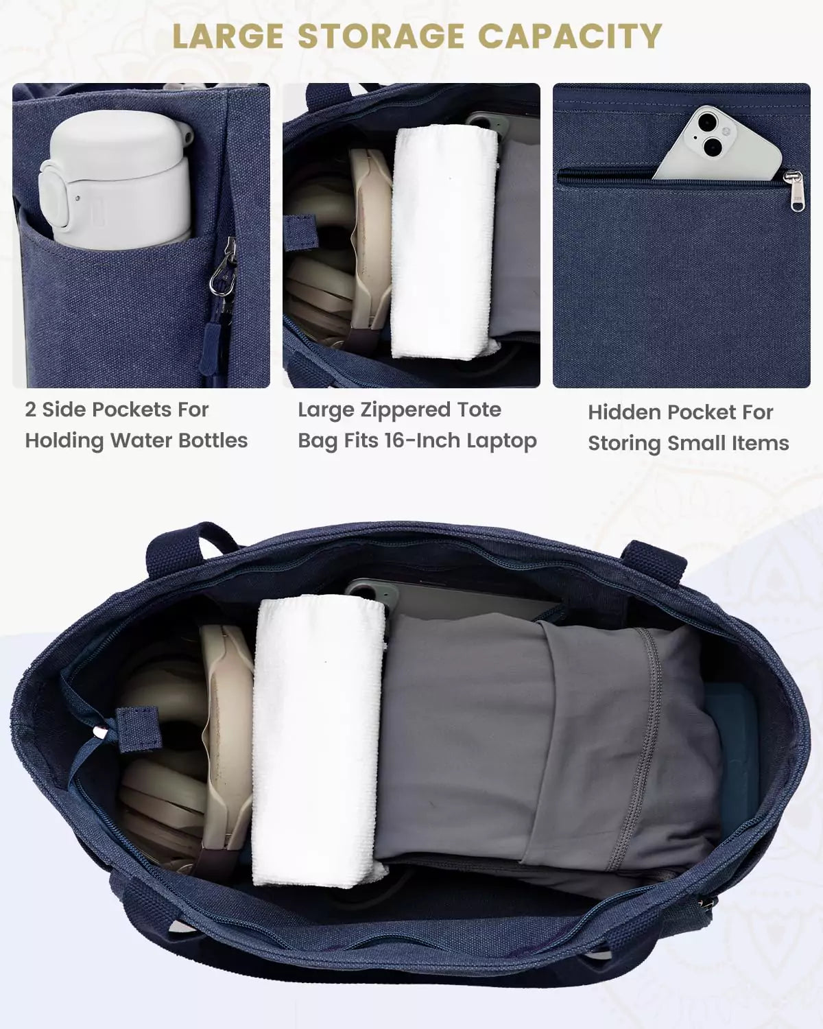 gonex-large-yoga-mat-bag-with-full-zipper-quick-access-mat-compartment-fits-6mm- image 3