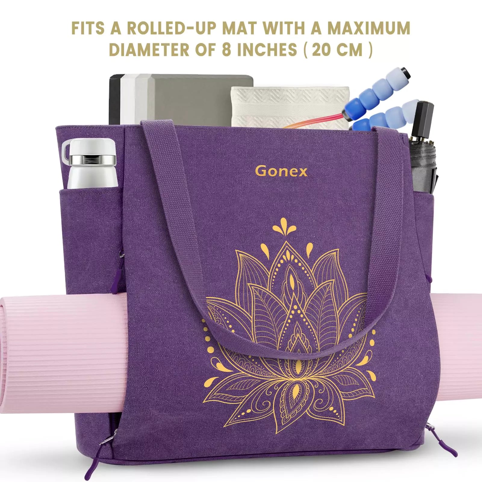 gonex-large-yoga-mat-bag-with-full-zipper-quick-access-mat-compartment-fits-6mm- image 8