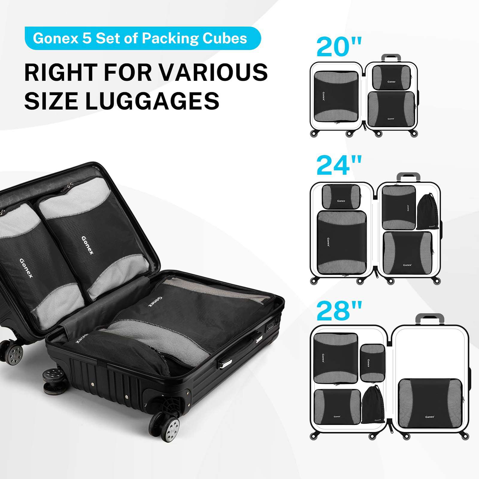 gonex-luggage-organizers-packing-cubes-5pcs-set image 7