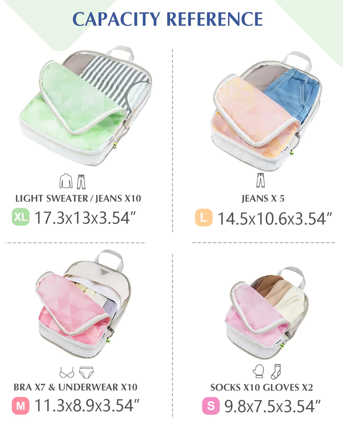 crystal-dreams-compression-packing-cubes-by-gonex-watercolor-design-4-set image 4