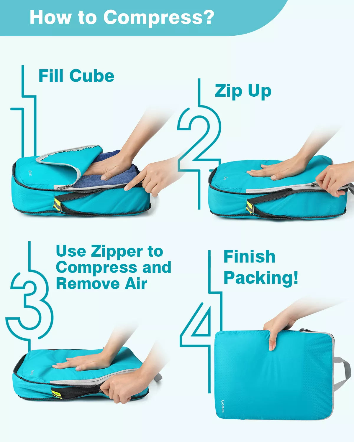 gonex-compression-packing-cubes-set-10-pcs-with-shoe-bag-laundry-bag-hanging-toi image 6
