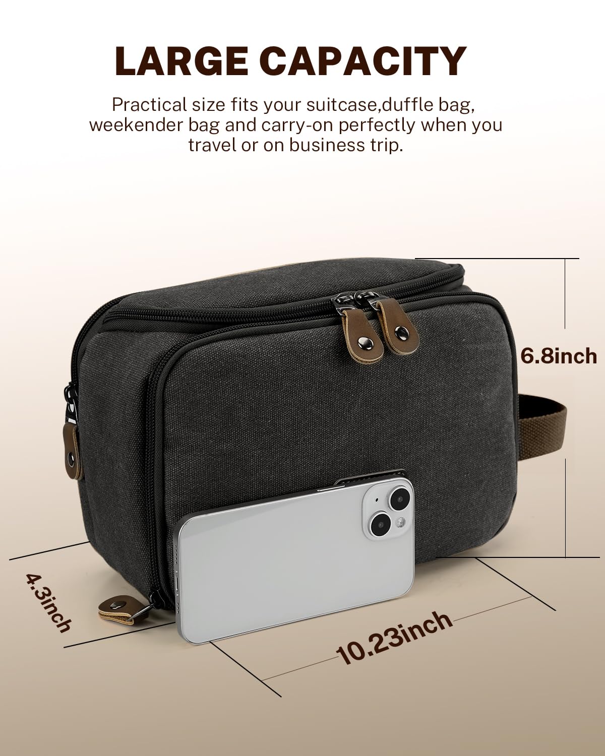 gonex-travel-toiletry-bag-for-men-water-resistant-canvas-dopp-kit image 8