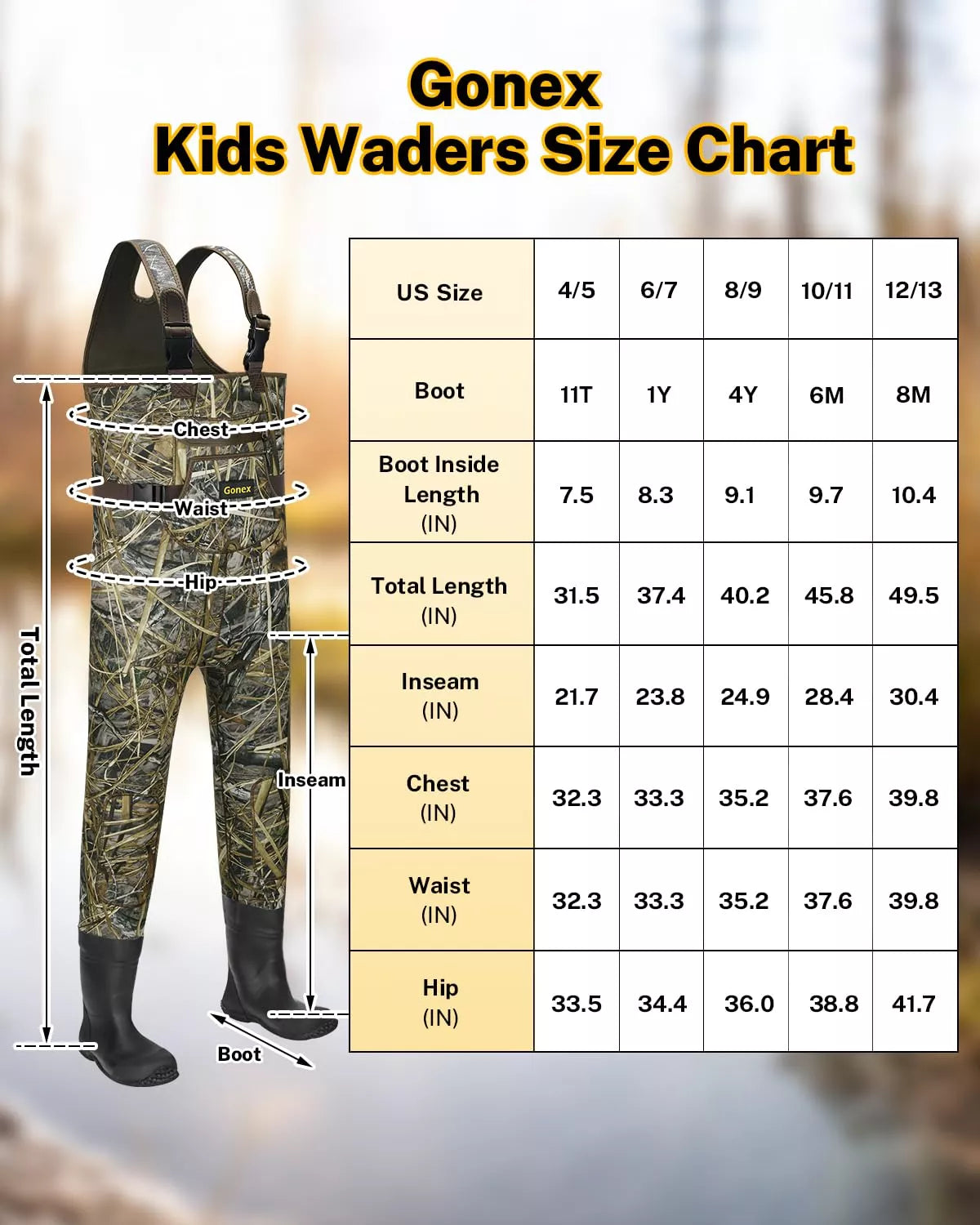 gonex-neoprene-chest-waders-with-boots-for-kids image 4