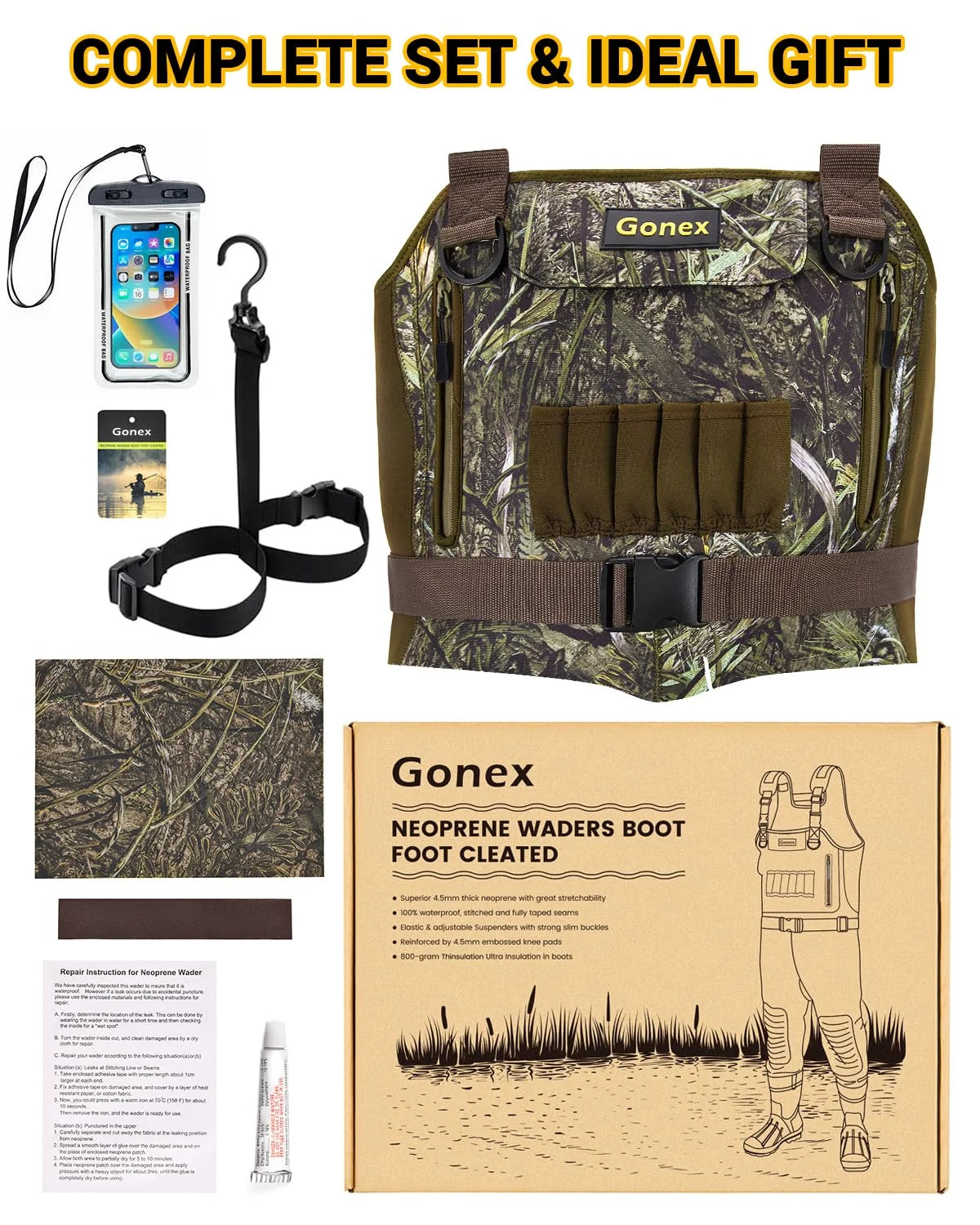 gonex-hunting-waders-with-insulated-rubber-boots-4-5mm-neoprene-chest-waders-for image 8