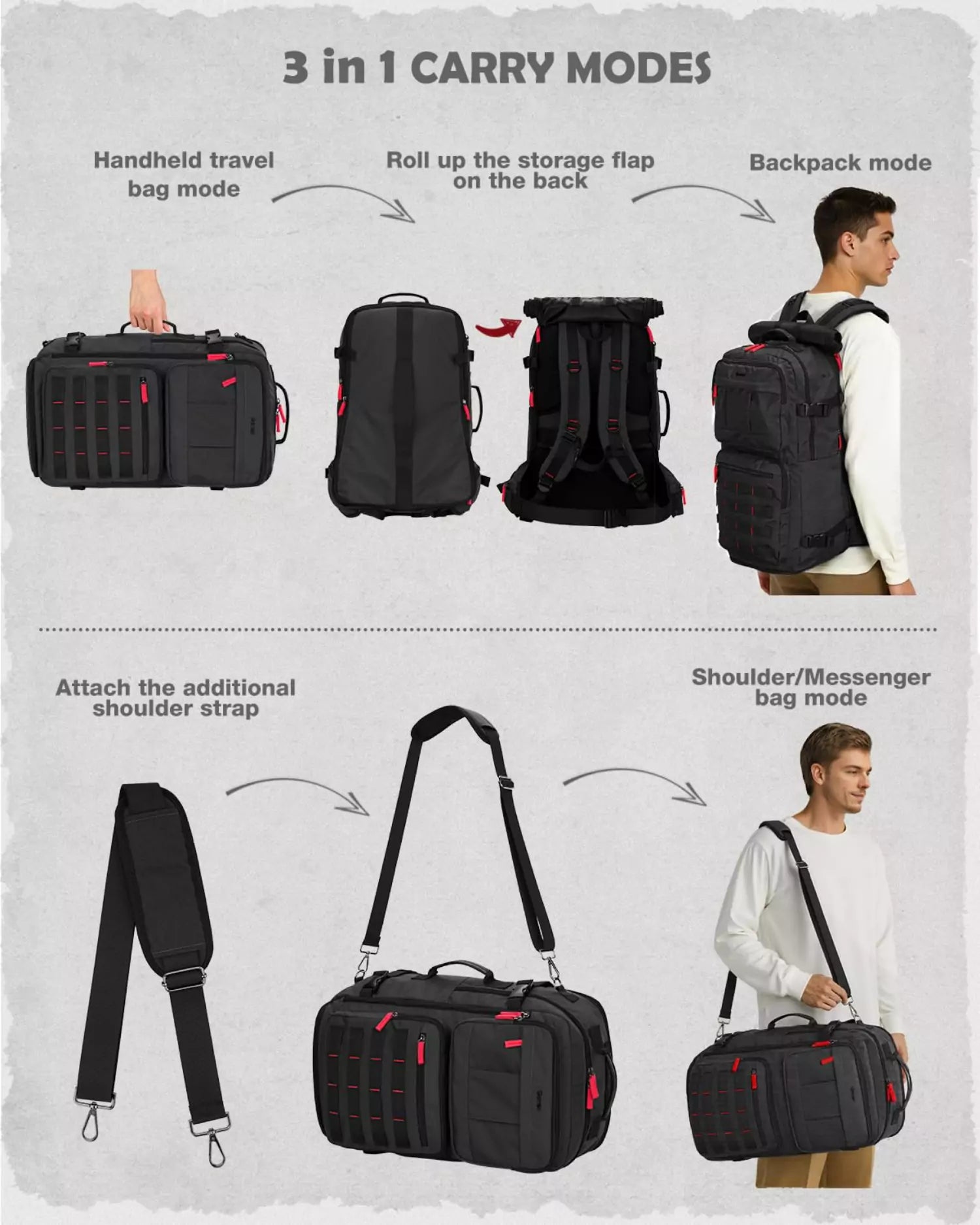 gonex-nylon-carry-on-travel-backpack-45l image 8