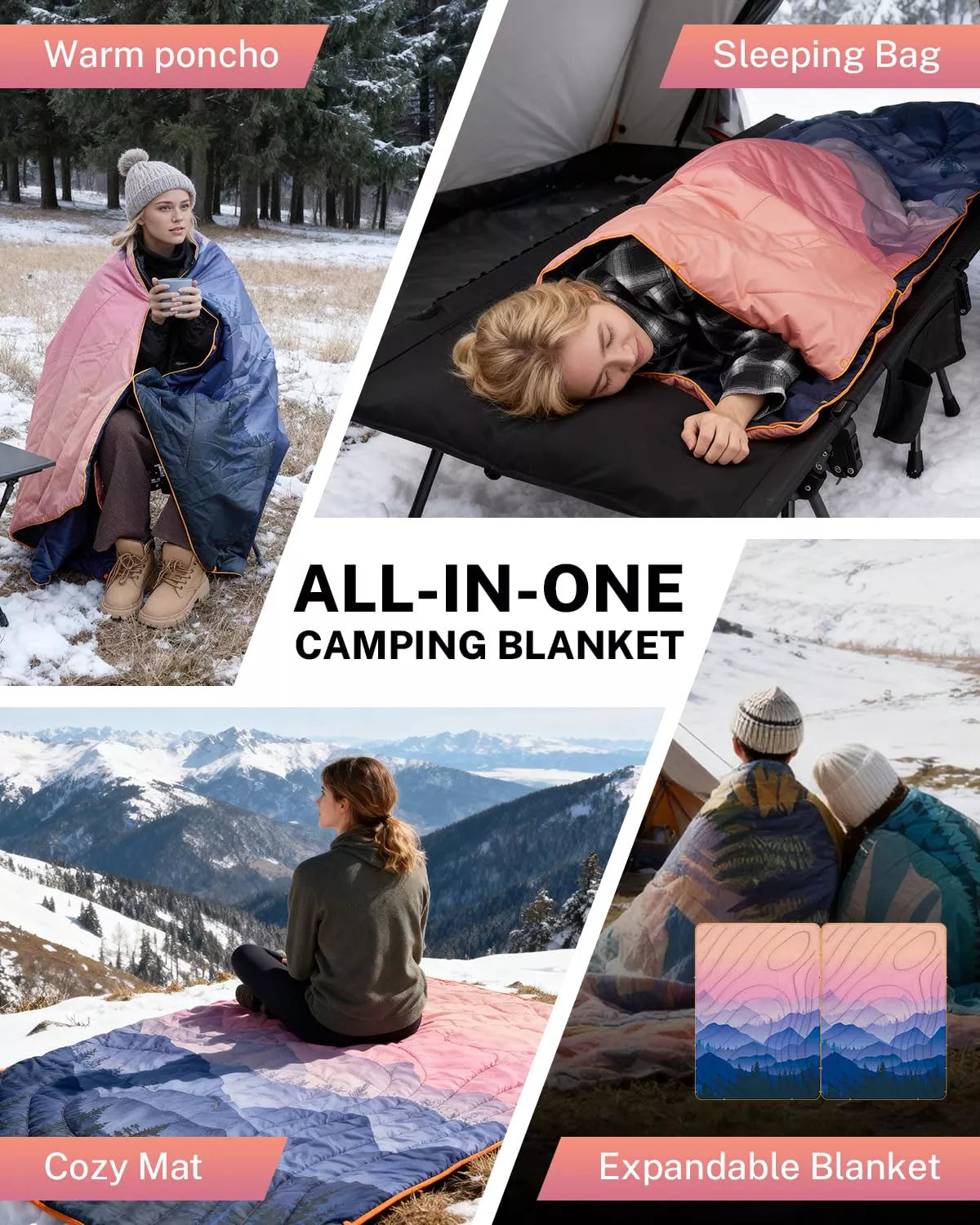 gonex-sunset-puffy-printed-outdoor-camping-blanket-79-x-55 image 5