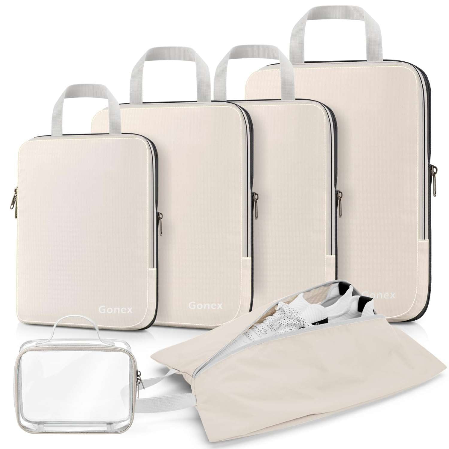 gonex-compression-packing-cubes-6-piece-set-with-clear-toiletry-bag-space-saving image 4
