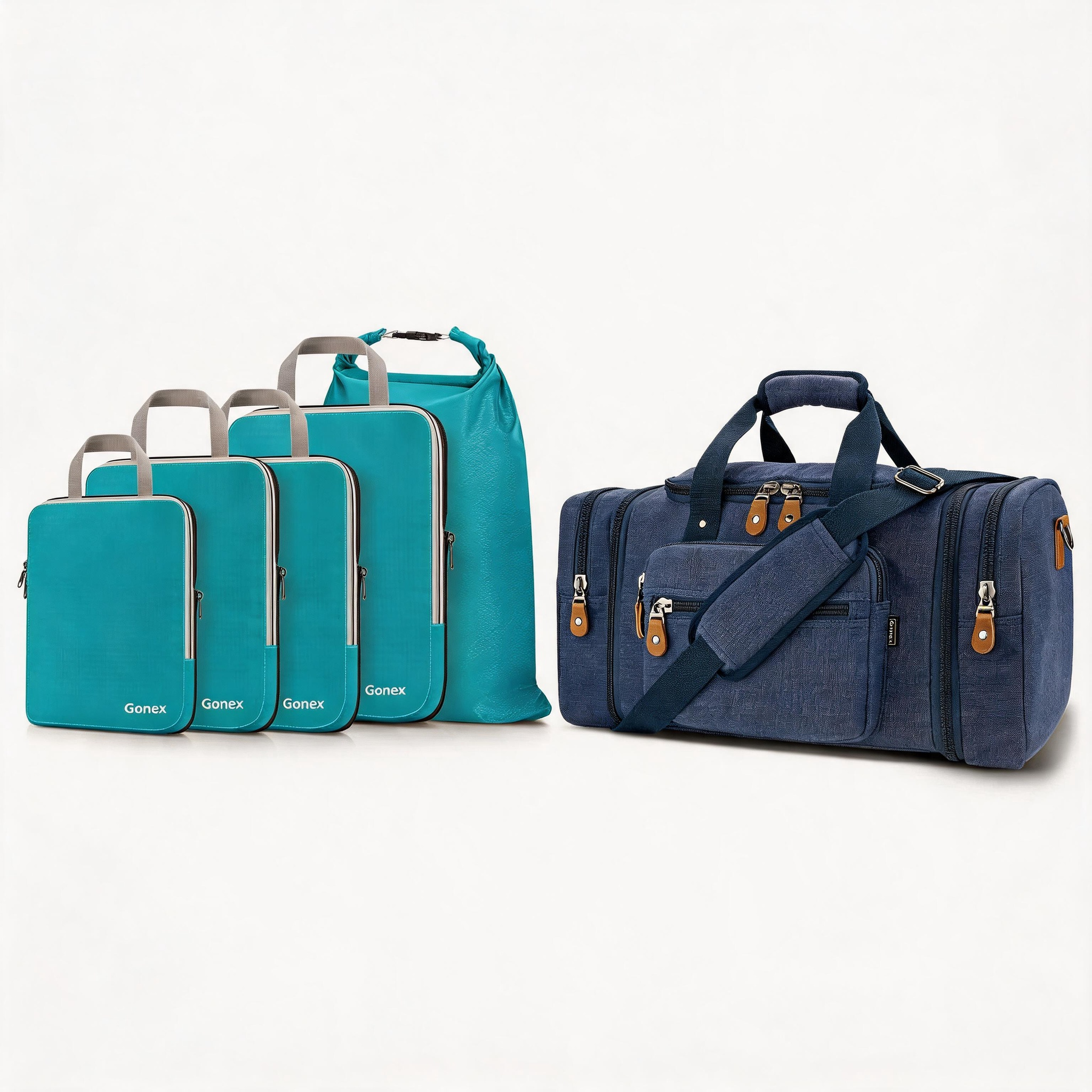 gonex-business-travel-2-piece-set-50l-canvas-duffle-with-5-piece-packing-cube-se image 4
