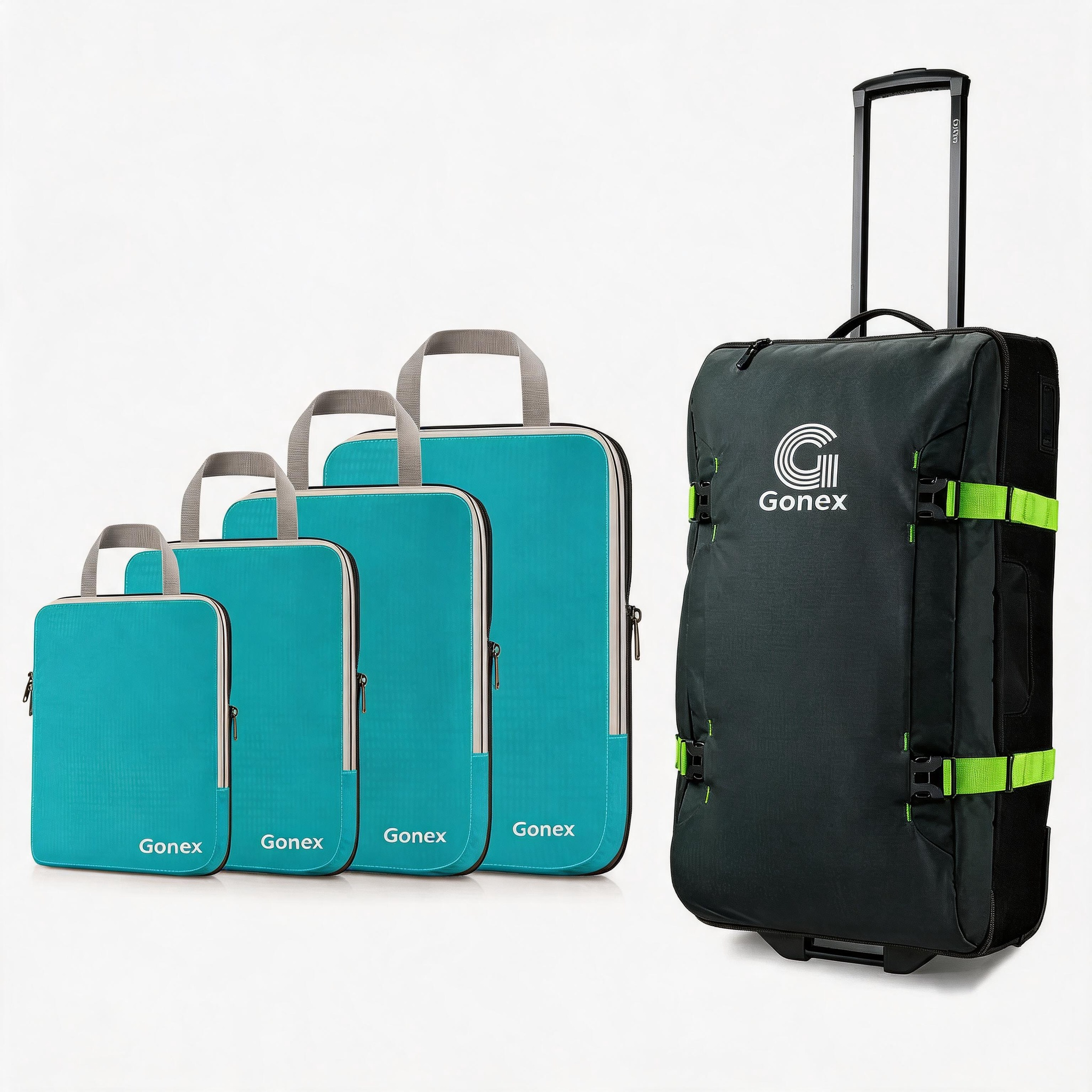 gonex-long-haul-flight-2-piece-set-30-rolling-duffle-4-piece-compression-cubes image 4