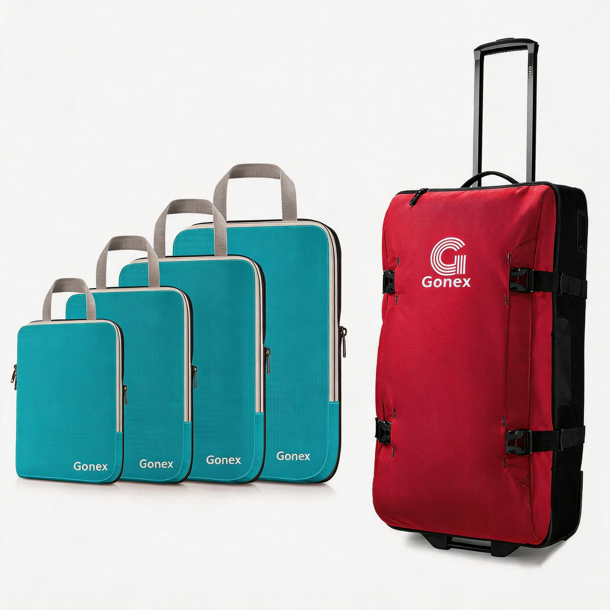 gonex-long-haul-flight-2-piece-set-30-rolling-duffle-4-piece-compression-cubes image 6