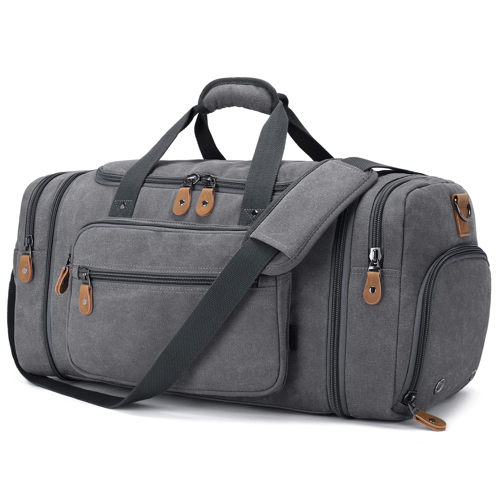 gonex-60l-canvas-duffle-bag-with-shoe-compartment image 5